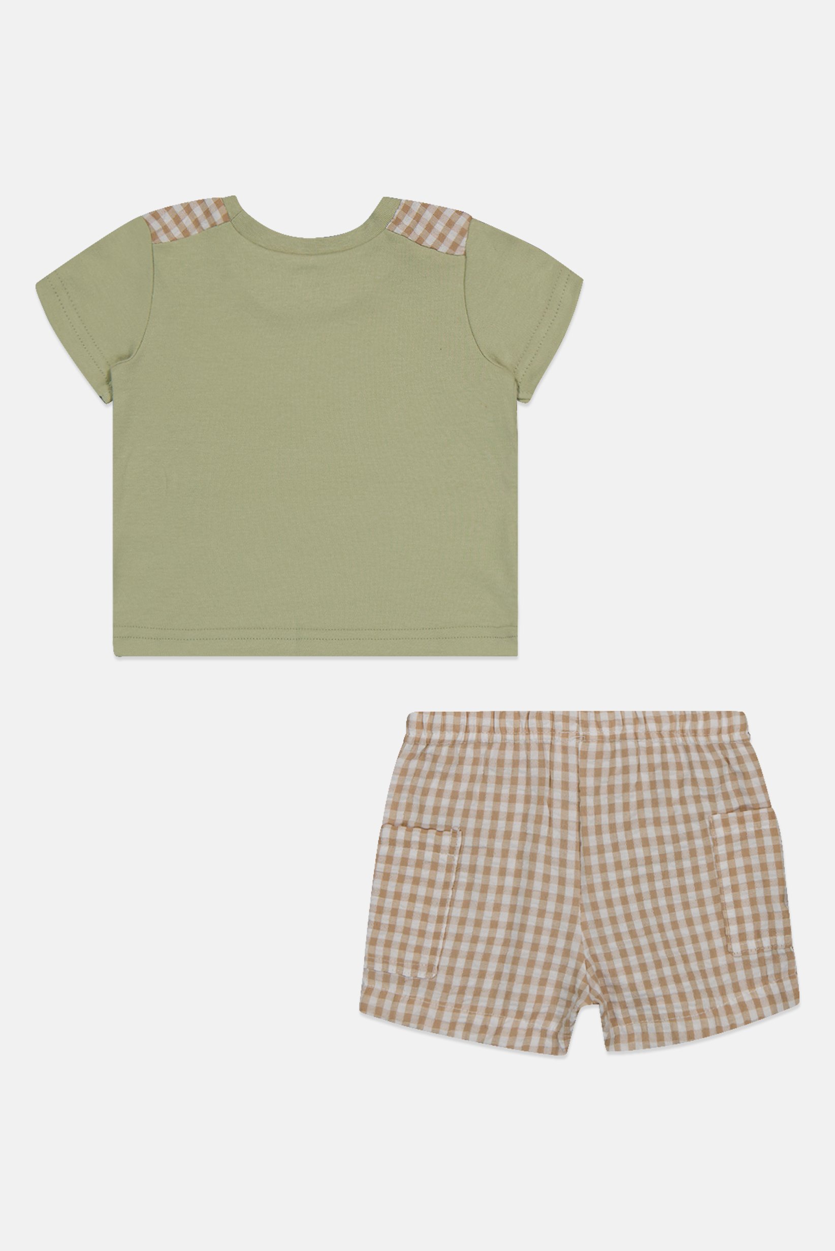 Toddlers Boy 2 Pcs Checkered T-Shirt And Shorts Set, Multicolor