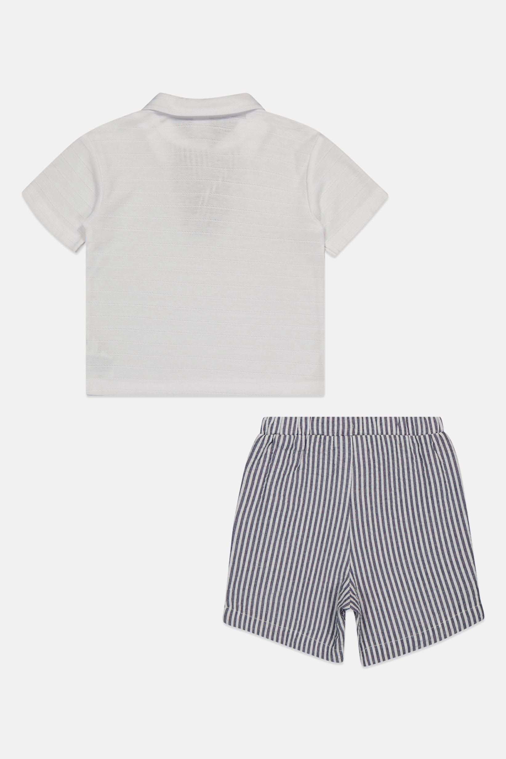 Toddlers Boy 2 Pcs Stripe Polo Shirt And Shorts Set, Multicolor