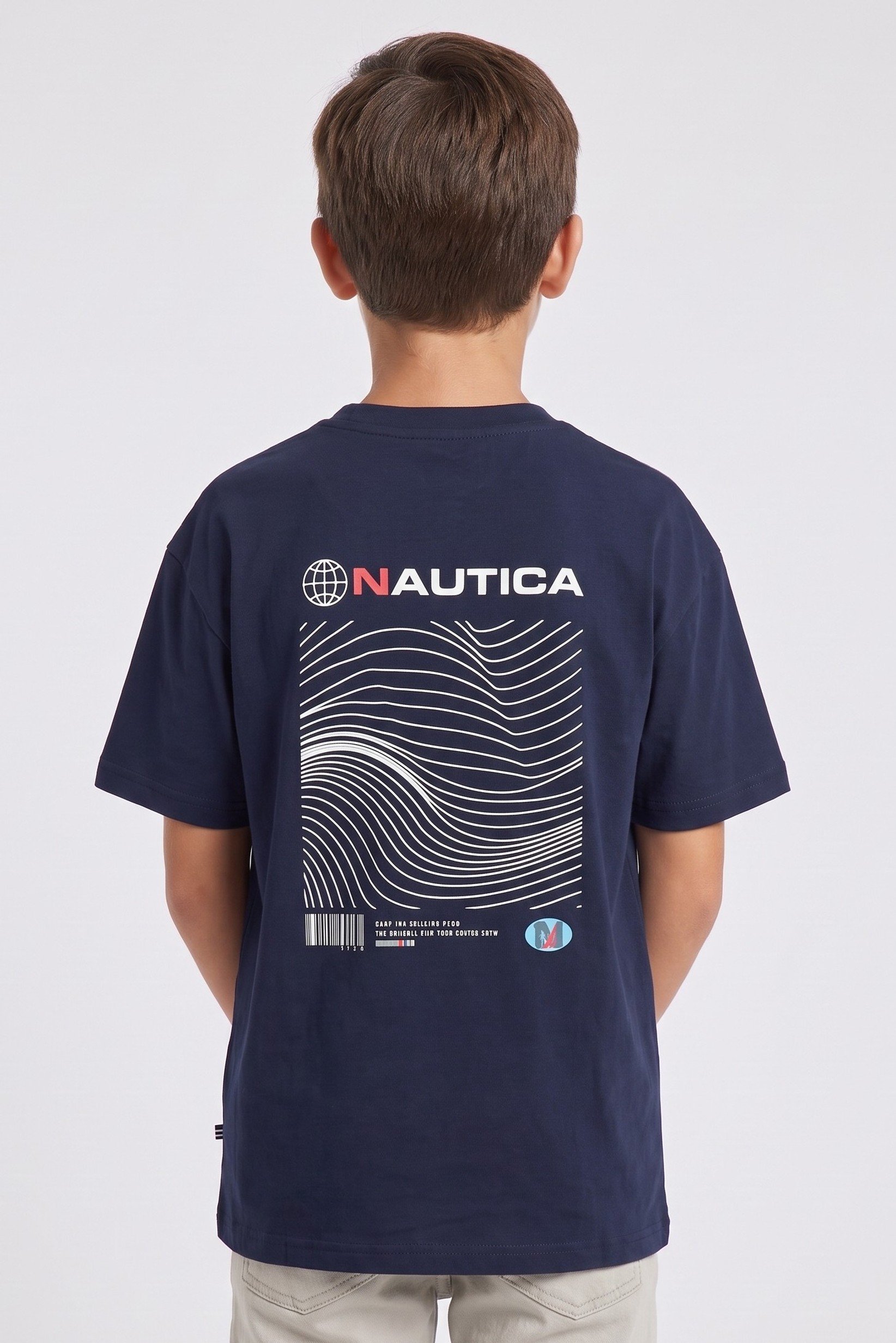 Kids Boy Crew Neck Short Sleeve Graphic Print T-Shirt, Navy