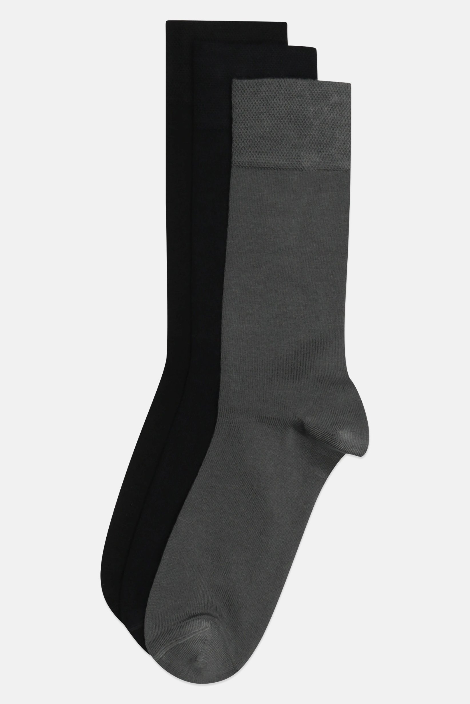 Men 3 Pairs Plain Crew Socks, Multicolor