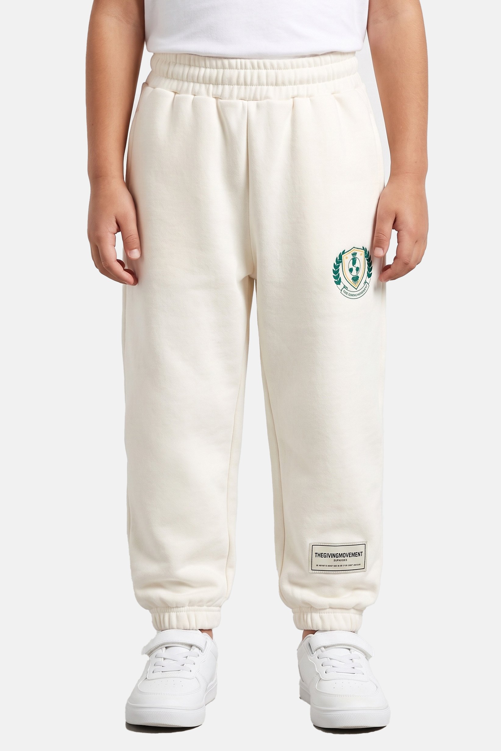 Kids Boy Brand Logo Jogger Pants, Off White