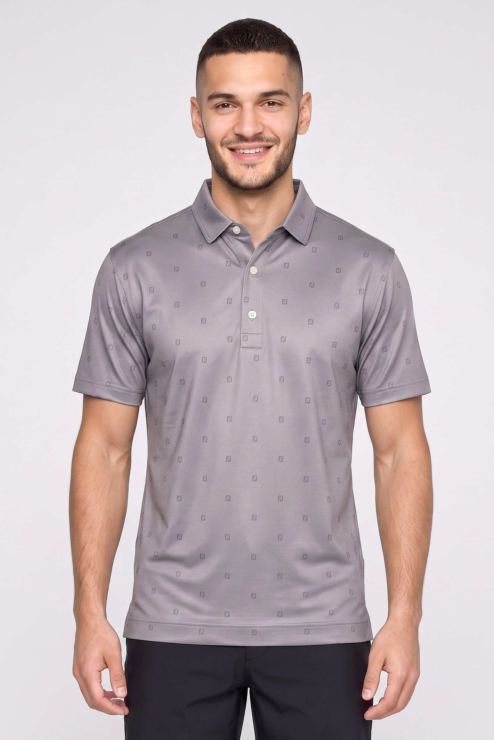 Men Athletic Fit Short Sleeve Golf Polo Shirt, Grey