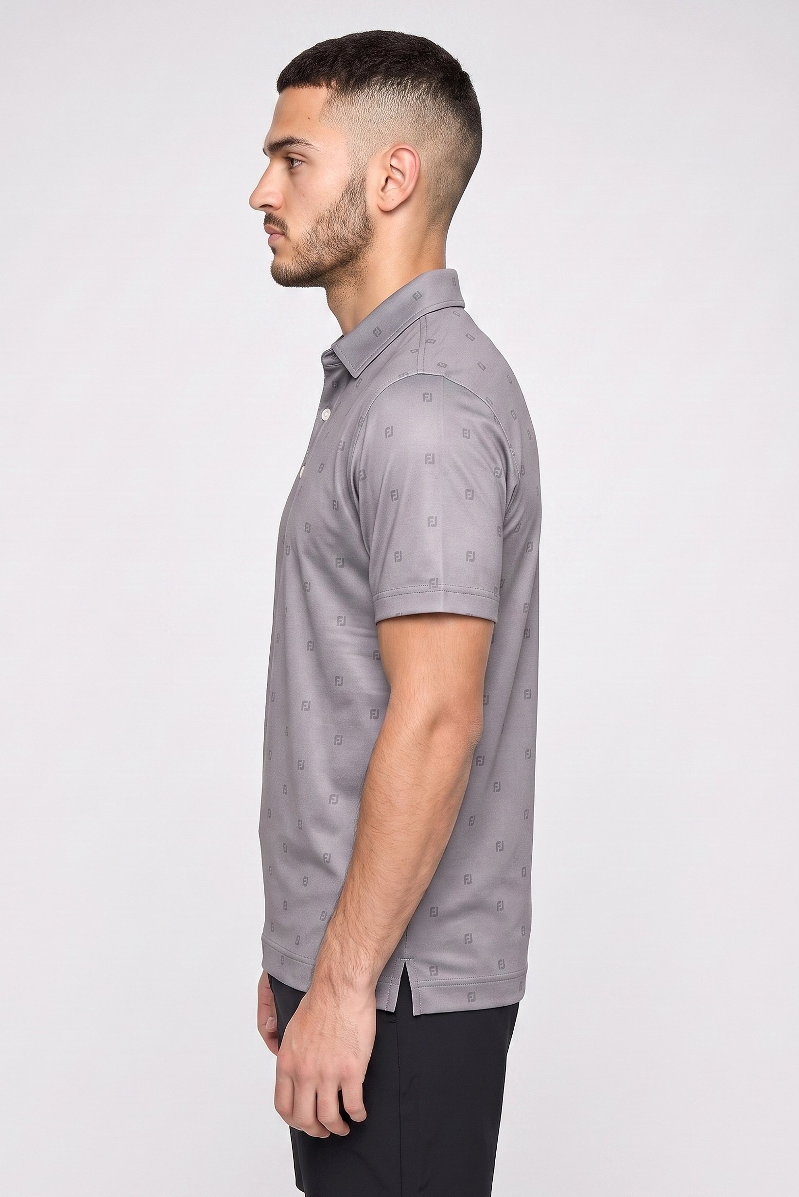 Men Athletic Fit Short Sleeve Golf Polo Shirt, Grey