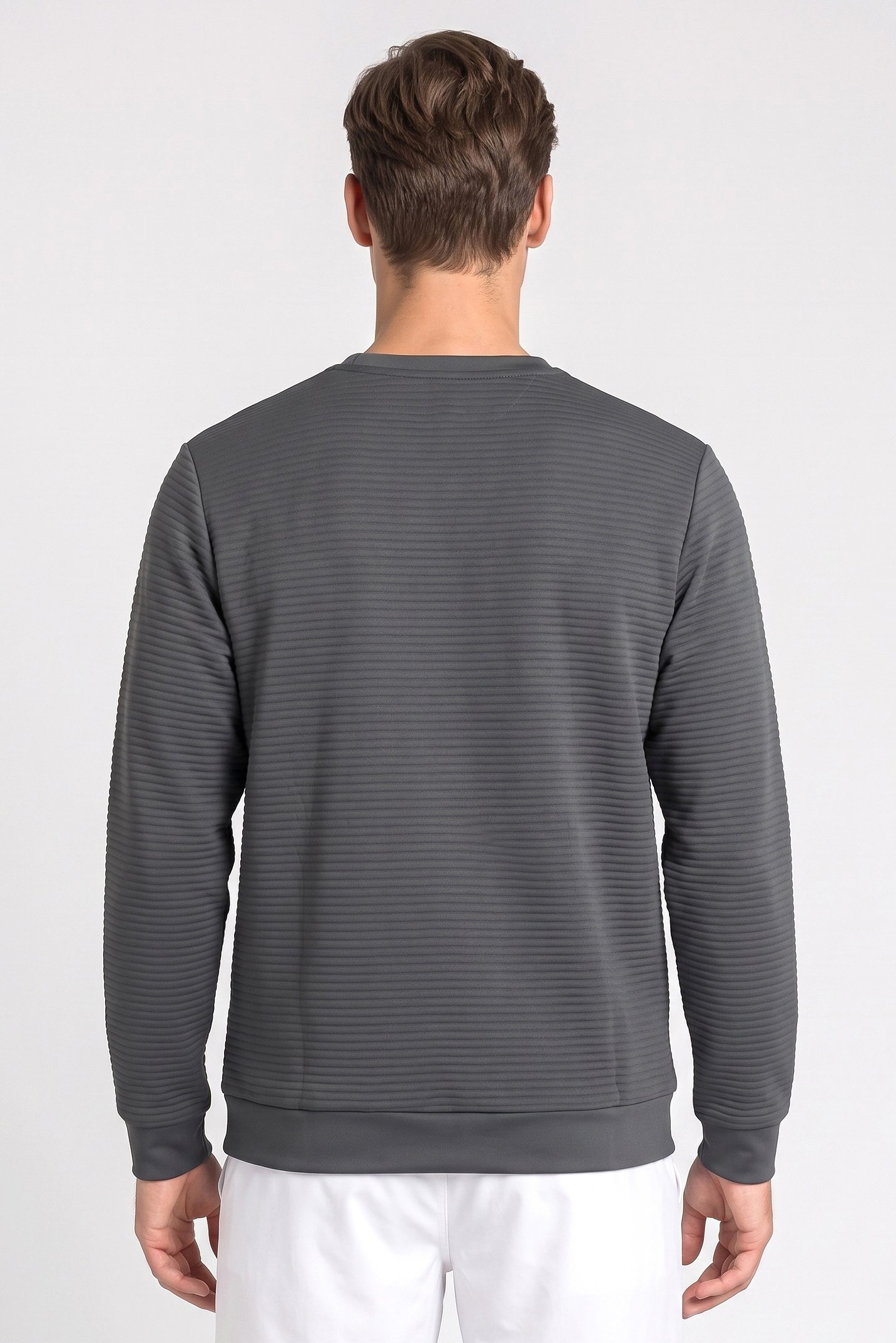 Men Sportswear Fit Long Sleeve Outdoor Sweatshirt, Dark Sage Green
