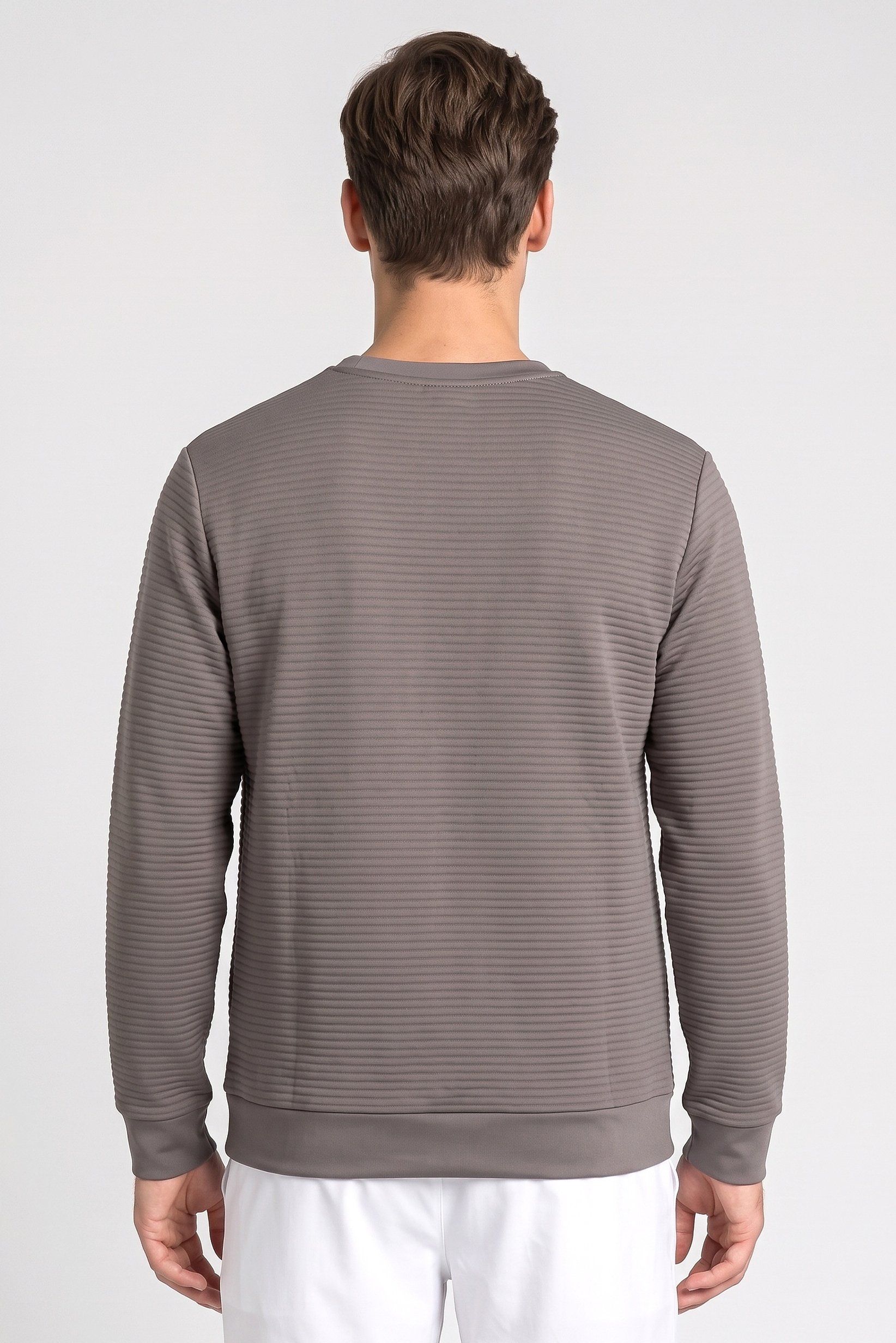 Men Sportswear Fit Long Sleeve Outdoor Sweatshirt, Dark Grey