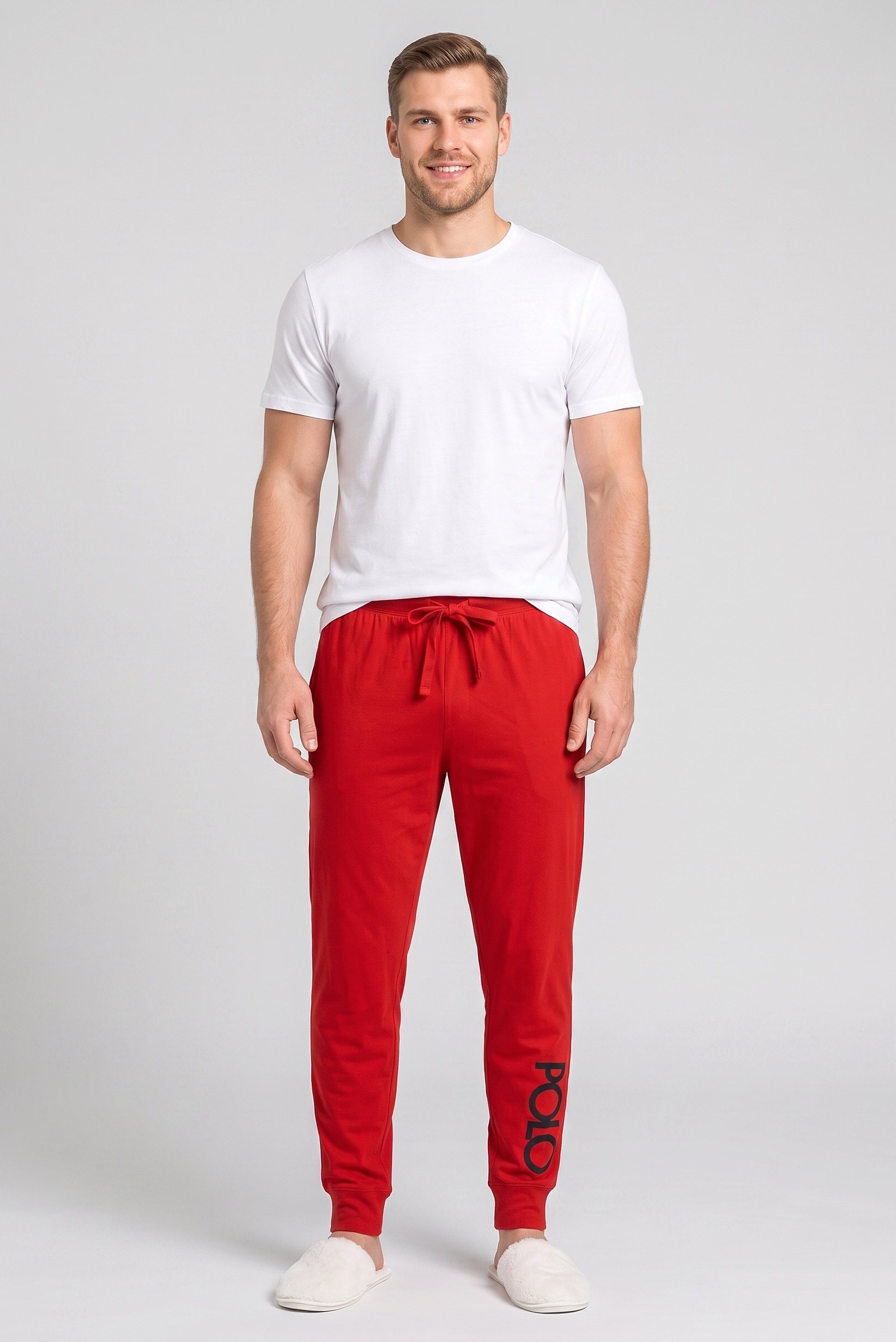 Polo Ralph Lauren Men Embroidered Logo Pyjama Pants, Red