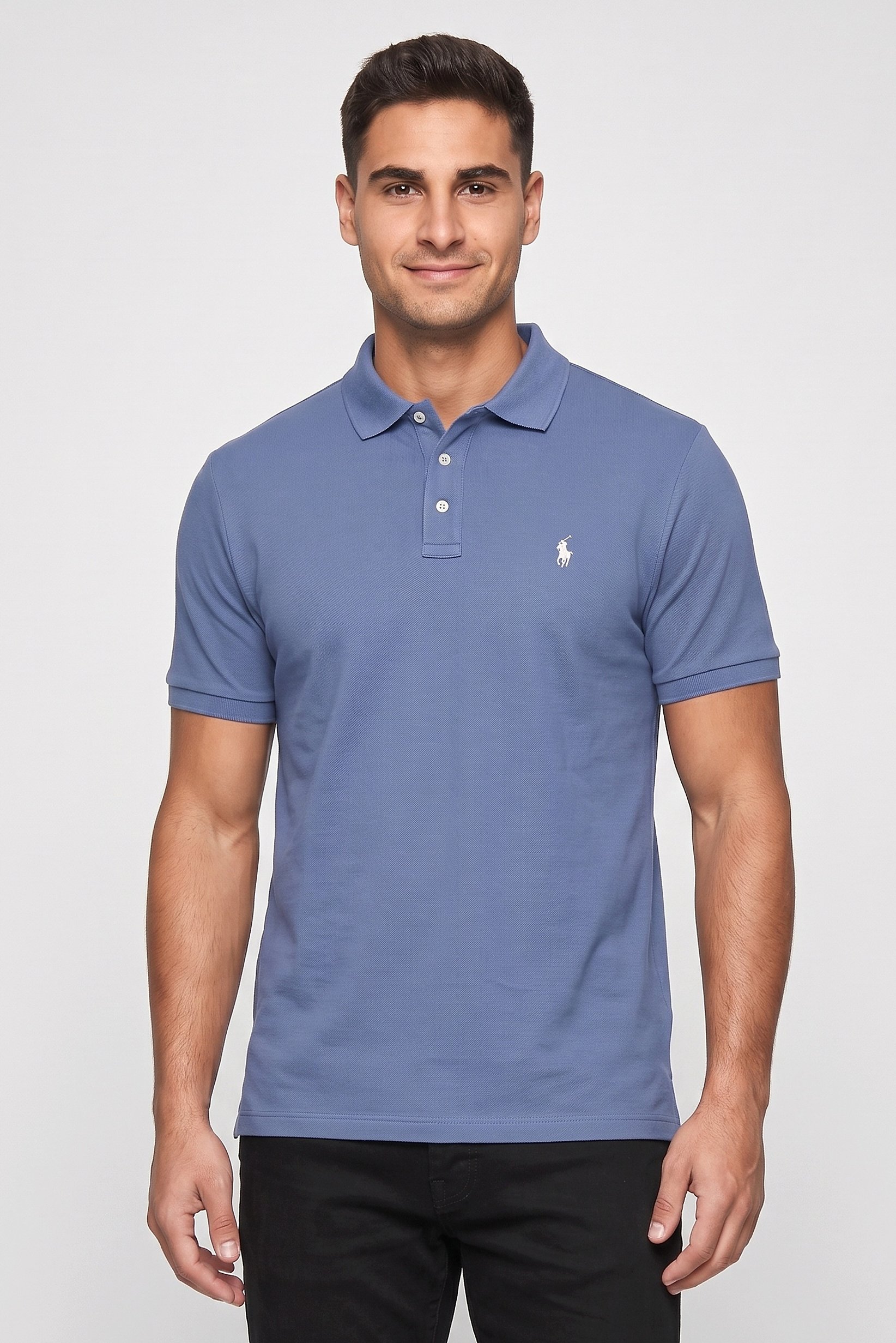 Polo Ralph Lauren Men Classic Fit Embroidered Logo Short Sleeve Polo, Slate Blue
