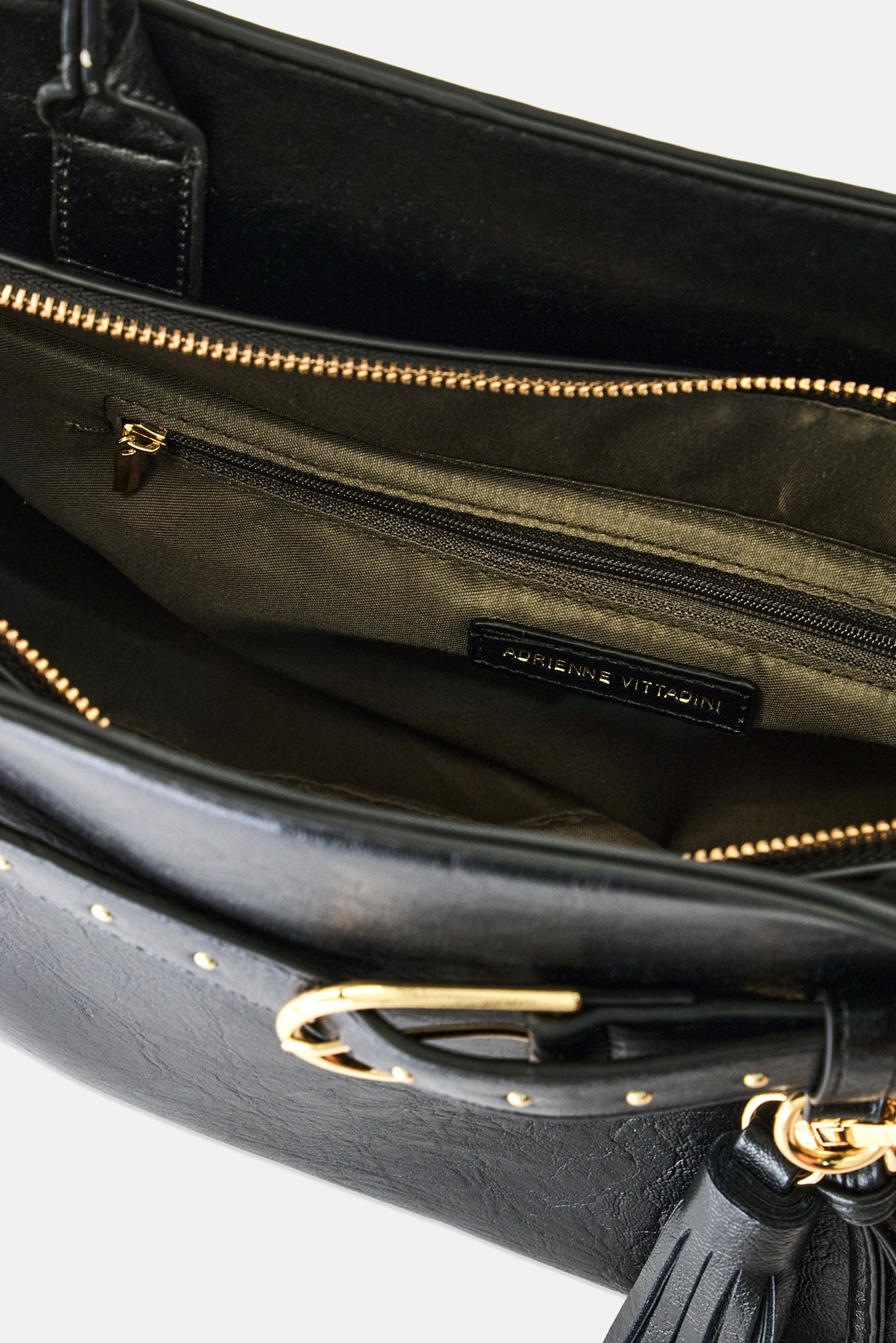 Women Brand Logo Shoulder Bag, Black