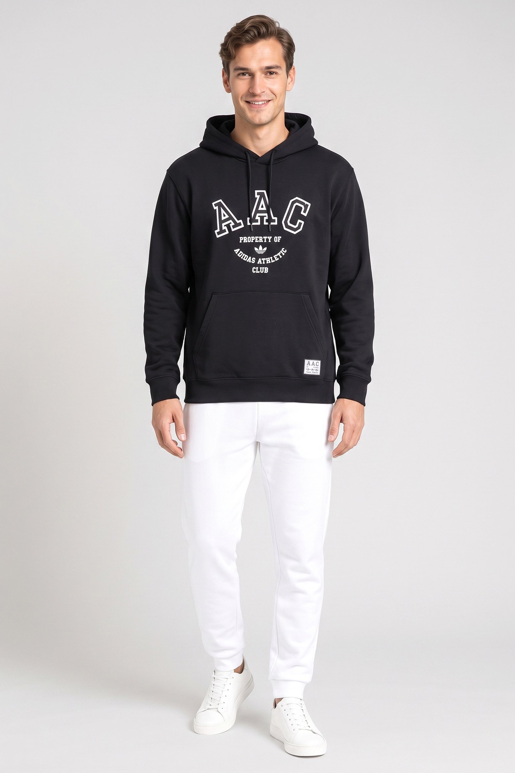 Men Sportswear Fit Long Sleeve Outdoor Hoodie, Black