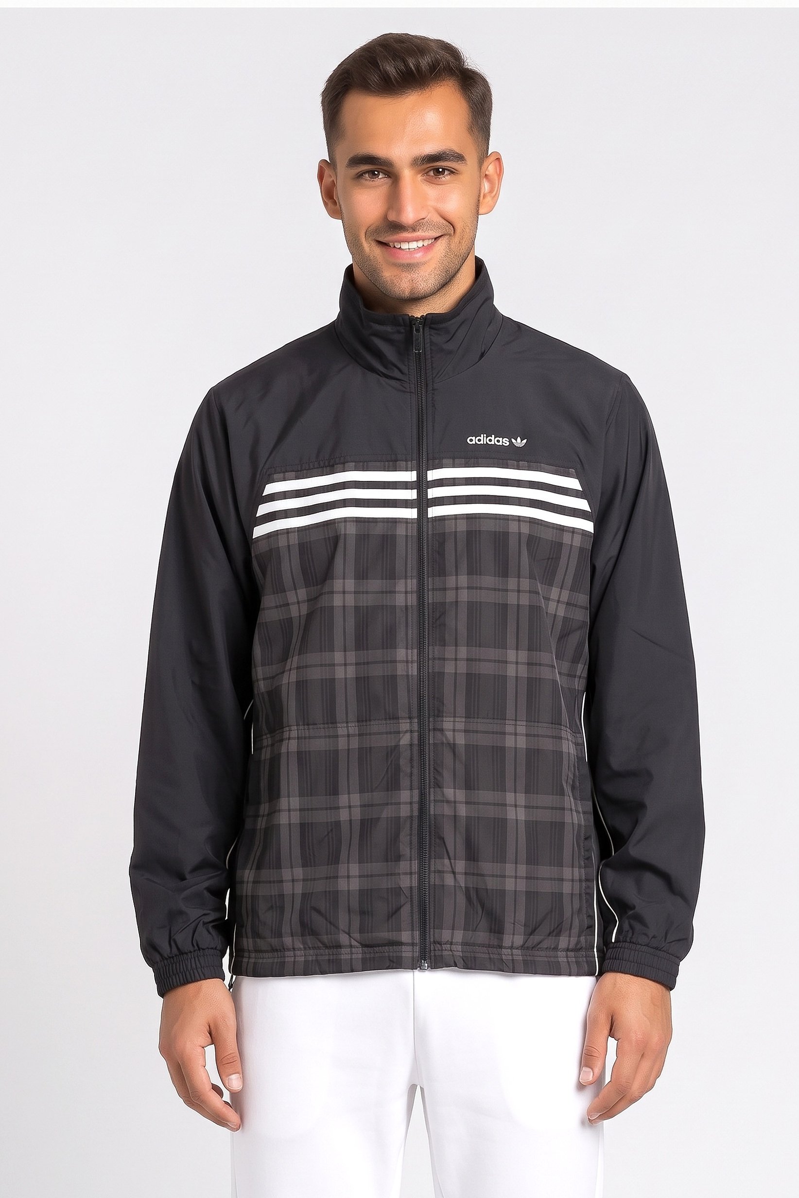 Men Loose Fit Long Sleeve Training Track Jacket, Black