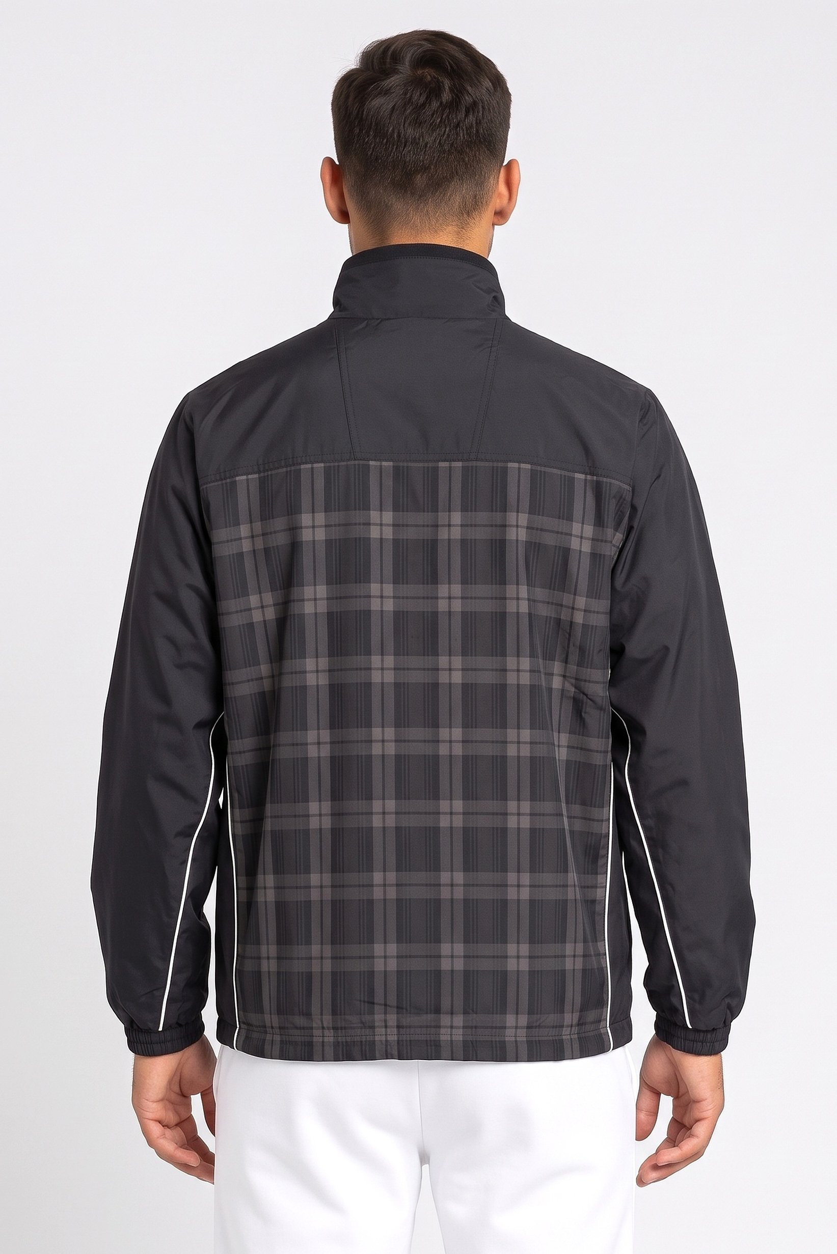 Men Loose Fit Long Sleeve Training Track Jacket, Black