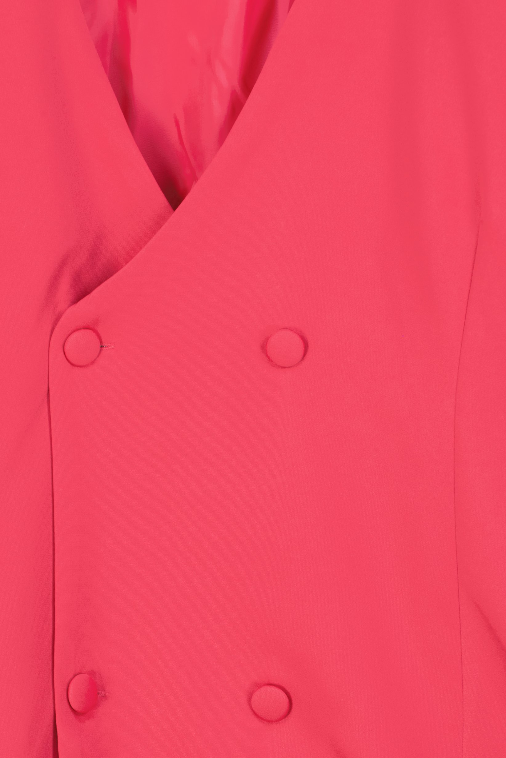 Women Plus Size Solid Plunge Blazer Dress, Fuchsia Pink