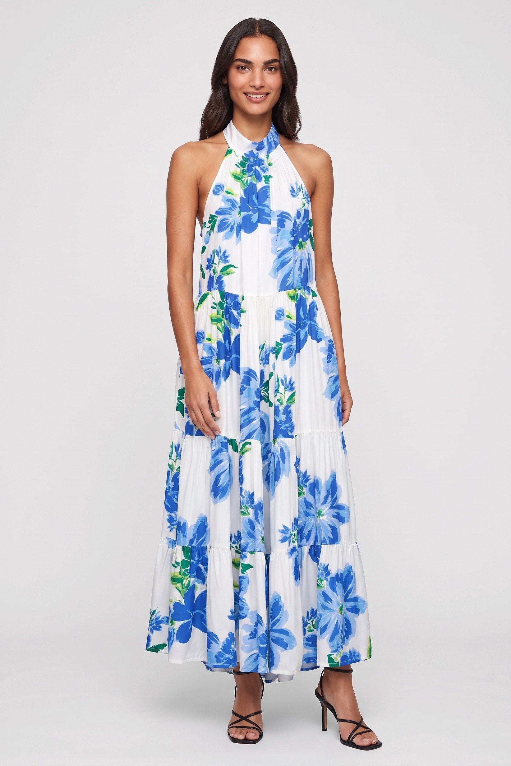 Women Floral Print Maxi Dress, Multicolor