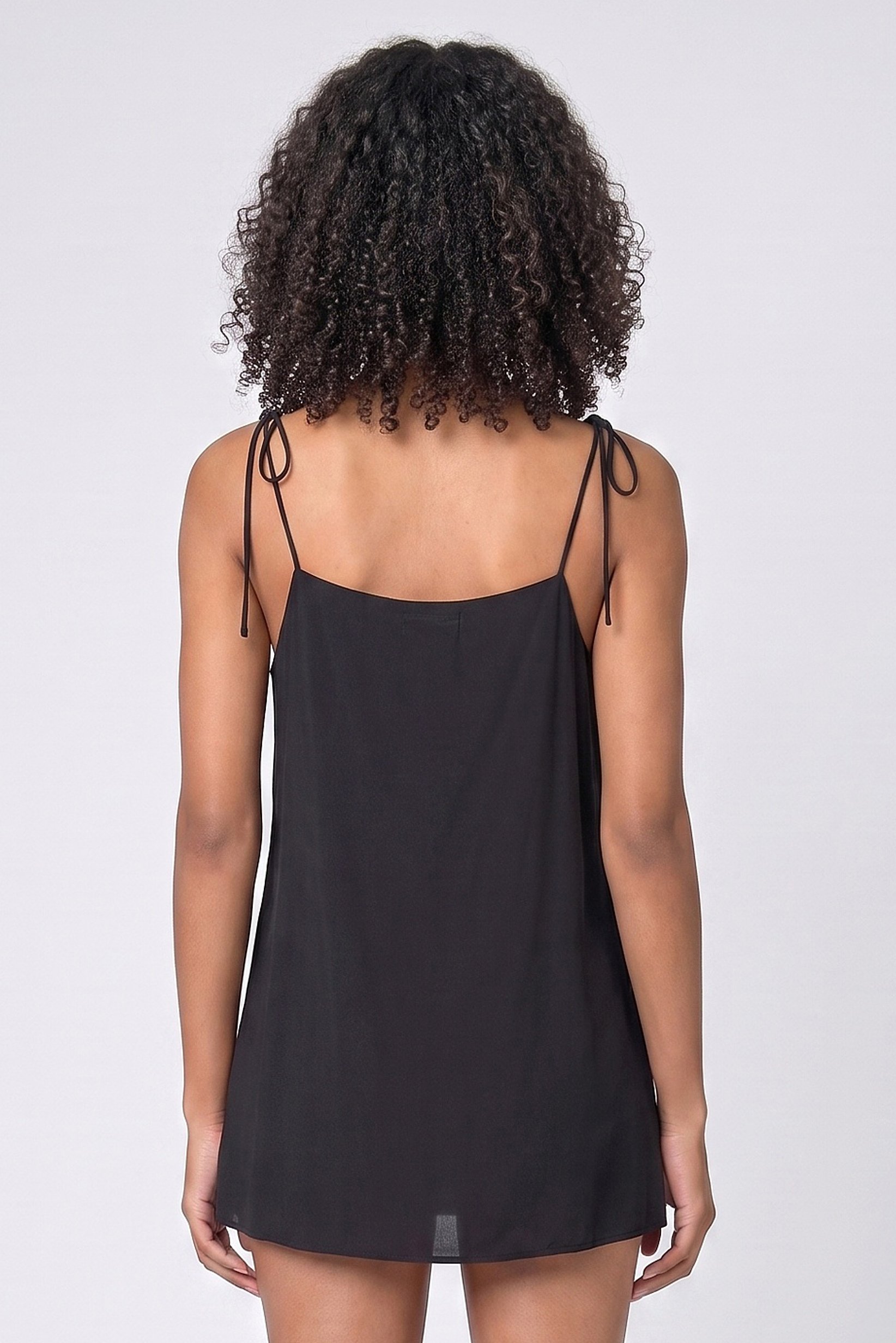 Women Solid Mini Dress, Black