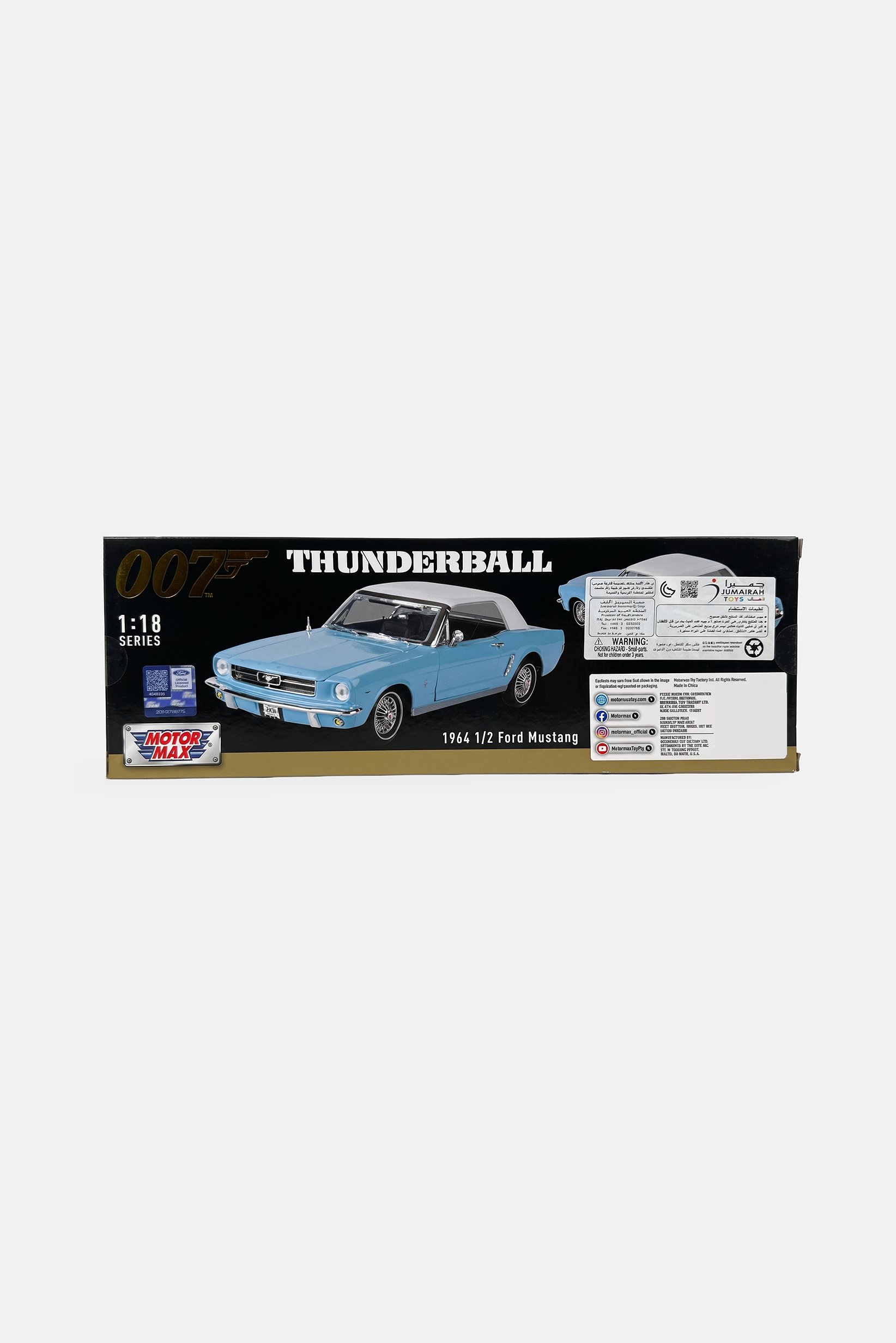 James Bond 1964 1/2 Ford Mustang 1/24 DIECAST Model Car, Blue
