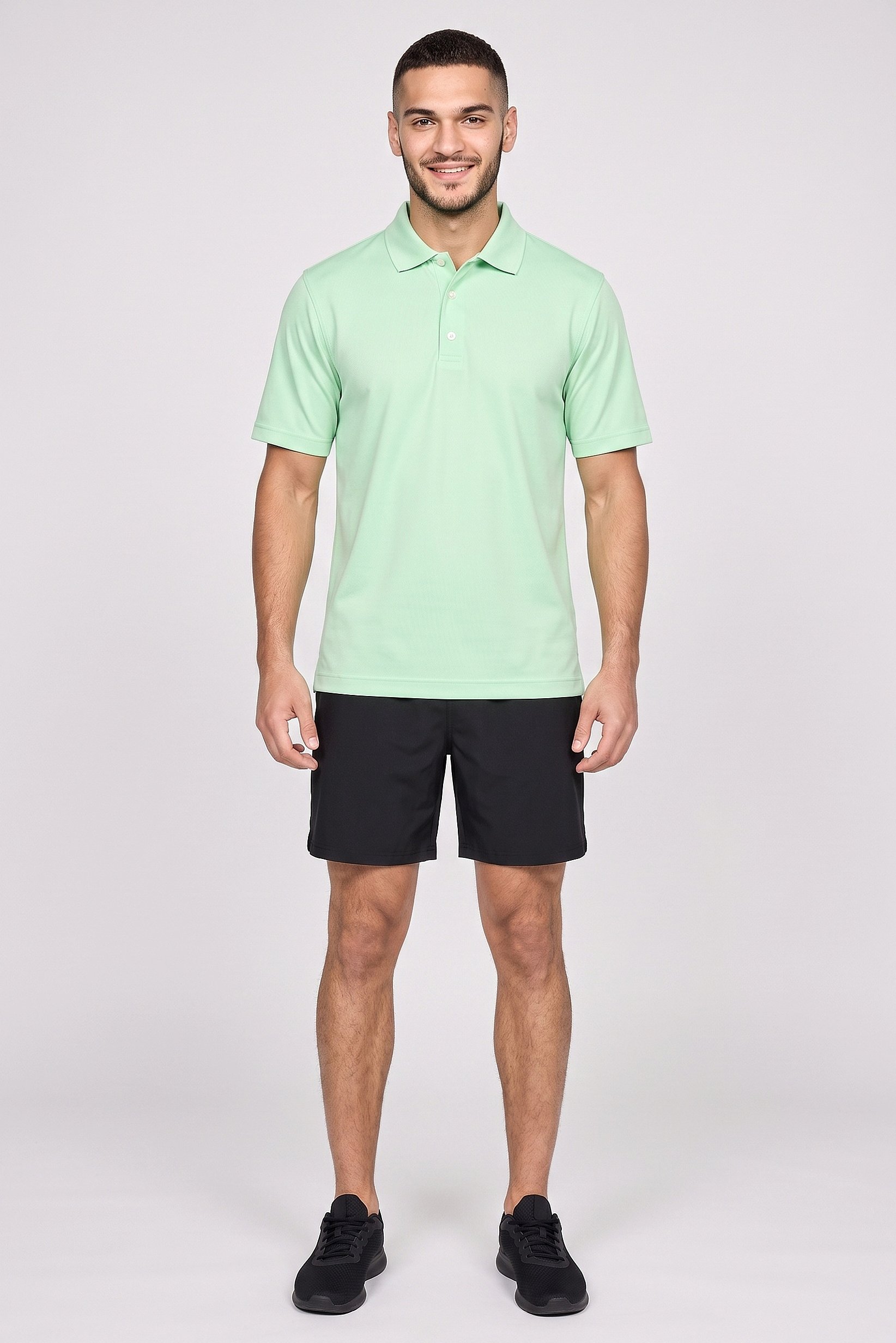 Men Sportswear Fit Short Sleeve Golf Polo Shirt, Mint Green