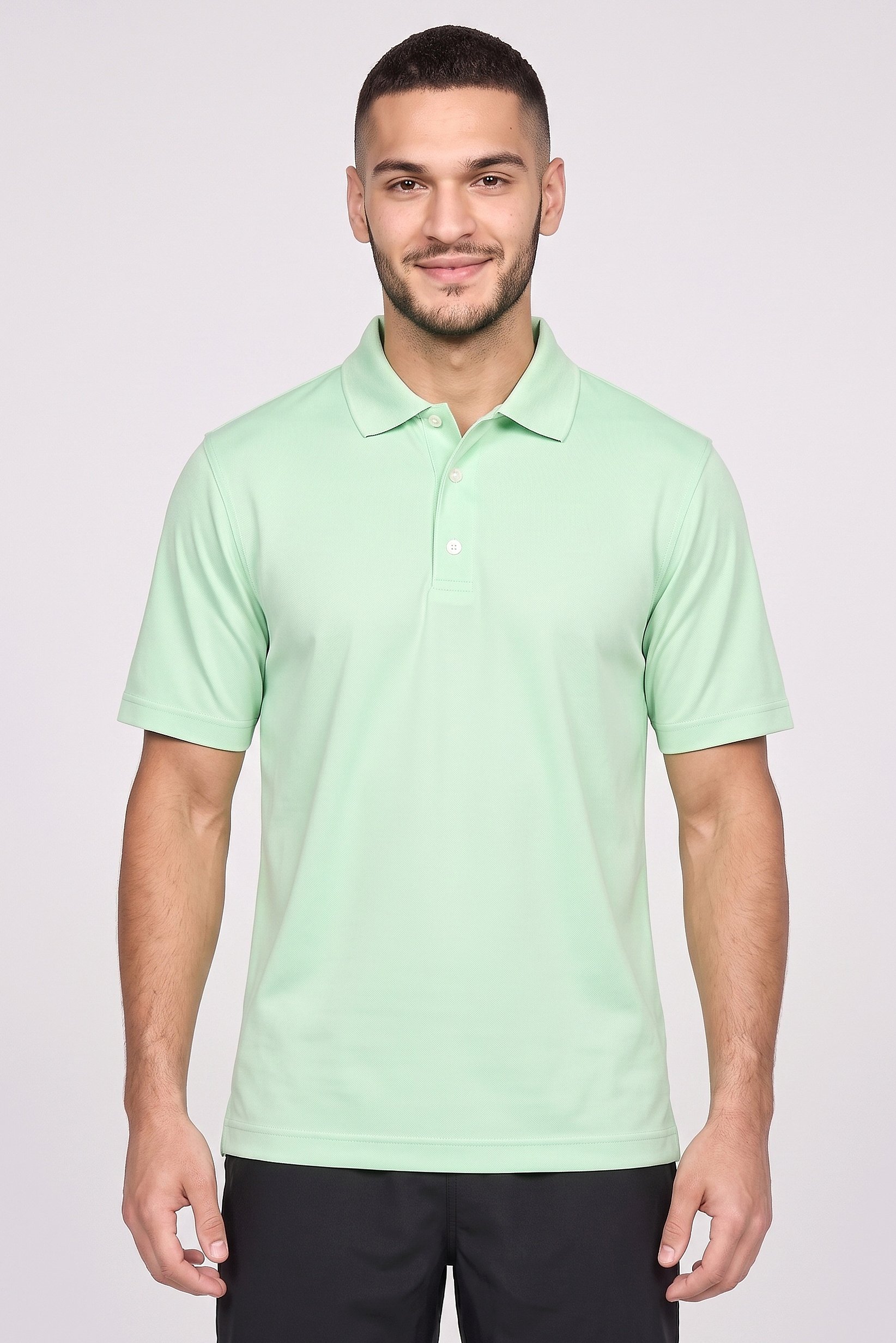 Men Sportswear Fit Short Sleeve Golf Polo Shirt, Mint Green