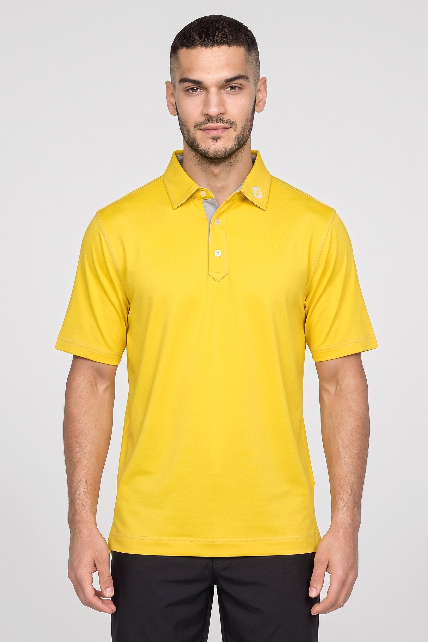 Men Sportswear Fit Short Sleeve Golf Polo Shirt, Yellow