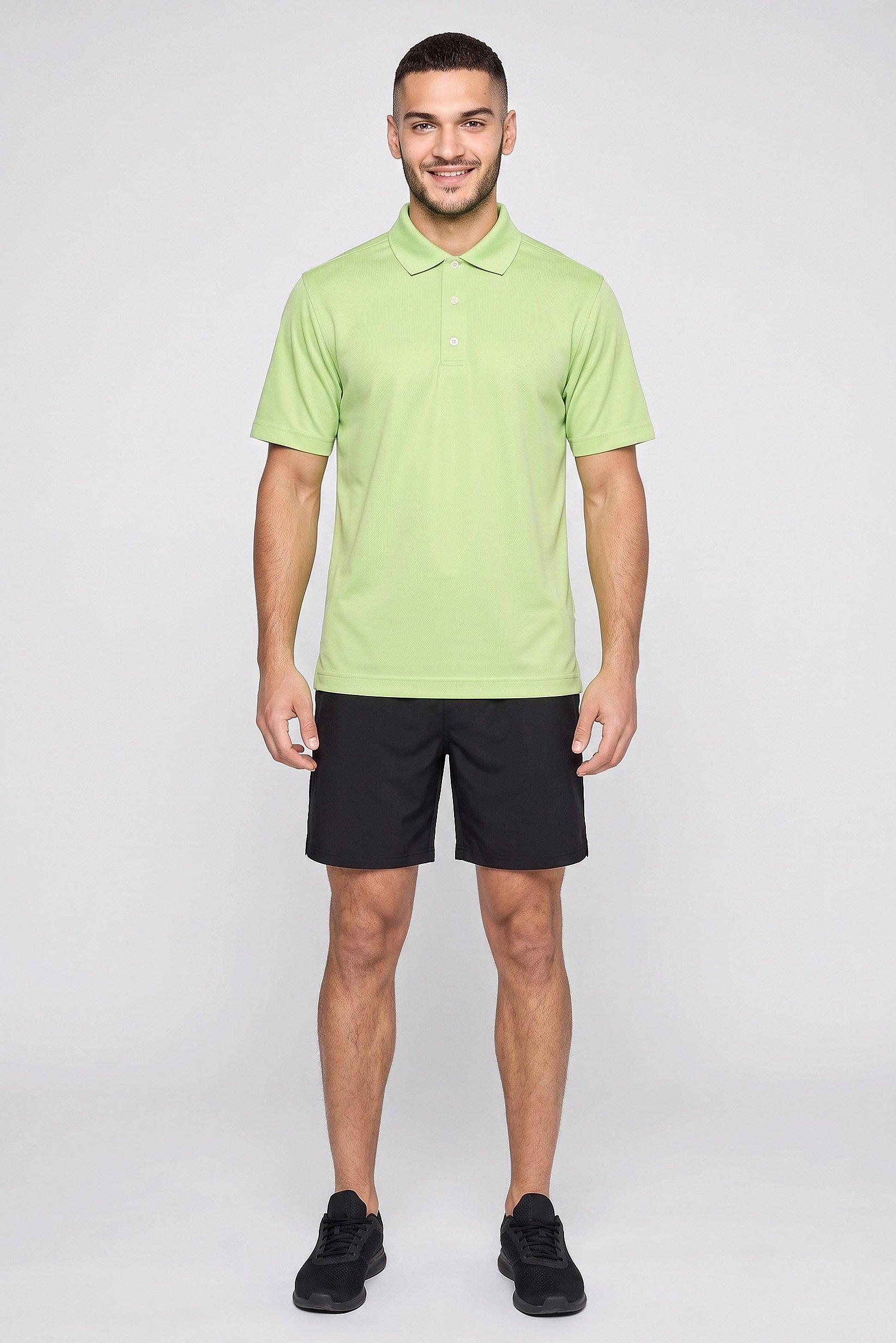 Men Sportswear Fit Short Sleeve Golf Polo Shirt, Apple Green