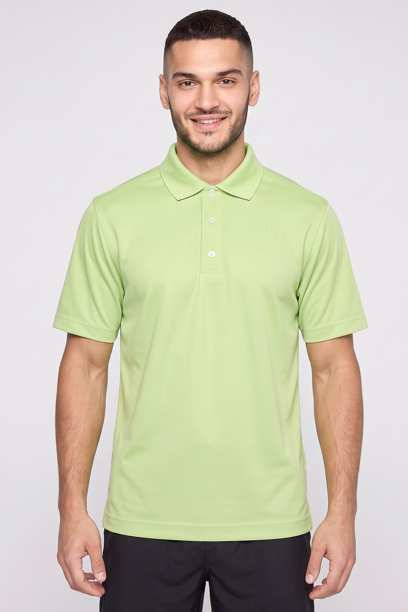 Men Sportswear Fit Short Sleeve Golf Polo Shirt, Apple Green