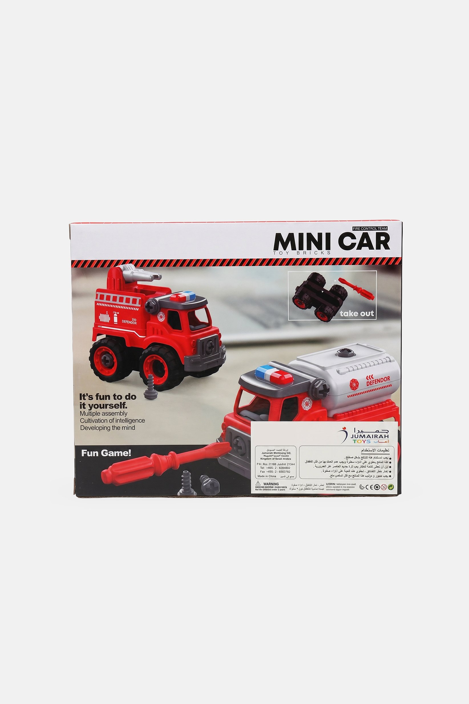 Assembly Educational Mini Fire Engine Toy, Red