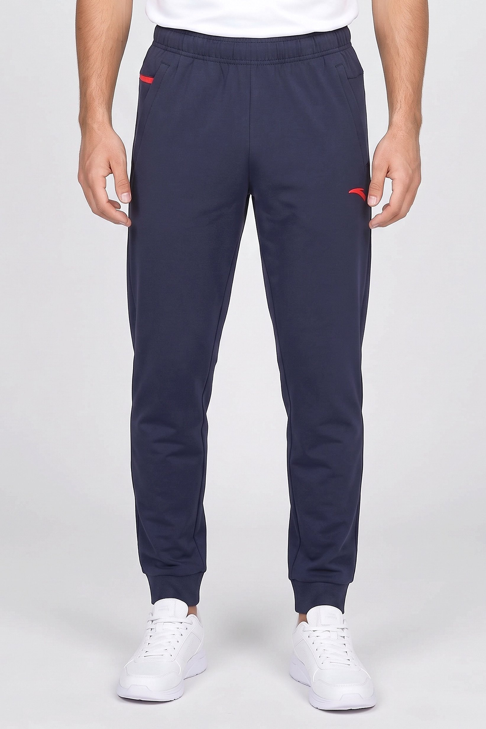 Men Slim Fit Training Track Pants, Deep Navy