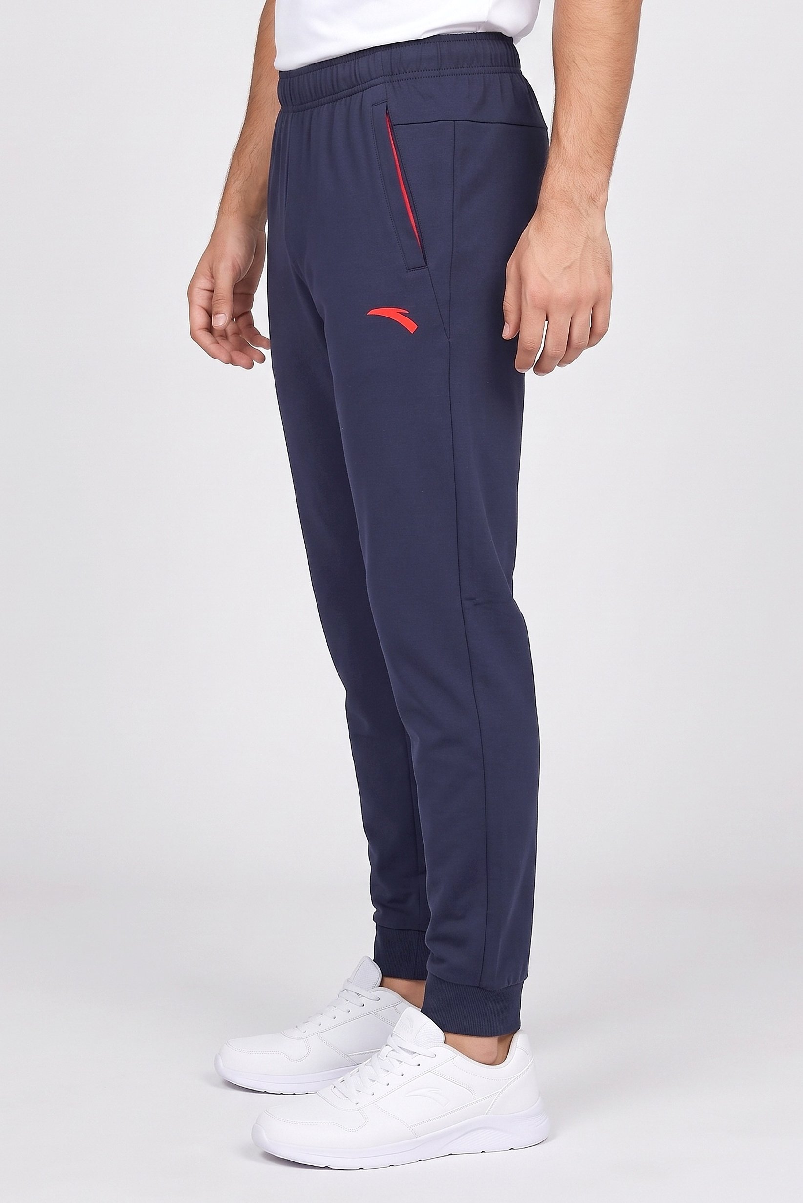 Men Slim Fit Training Track Pants, Deep Navy