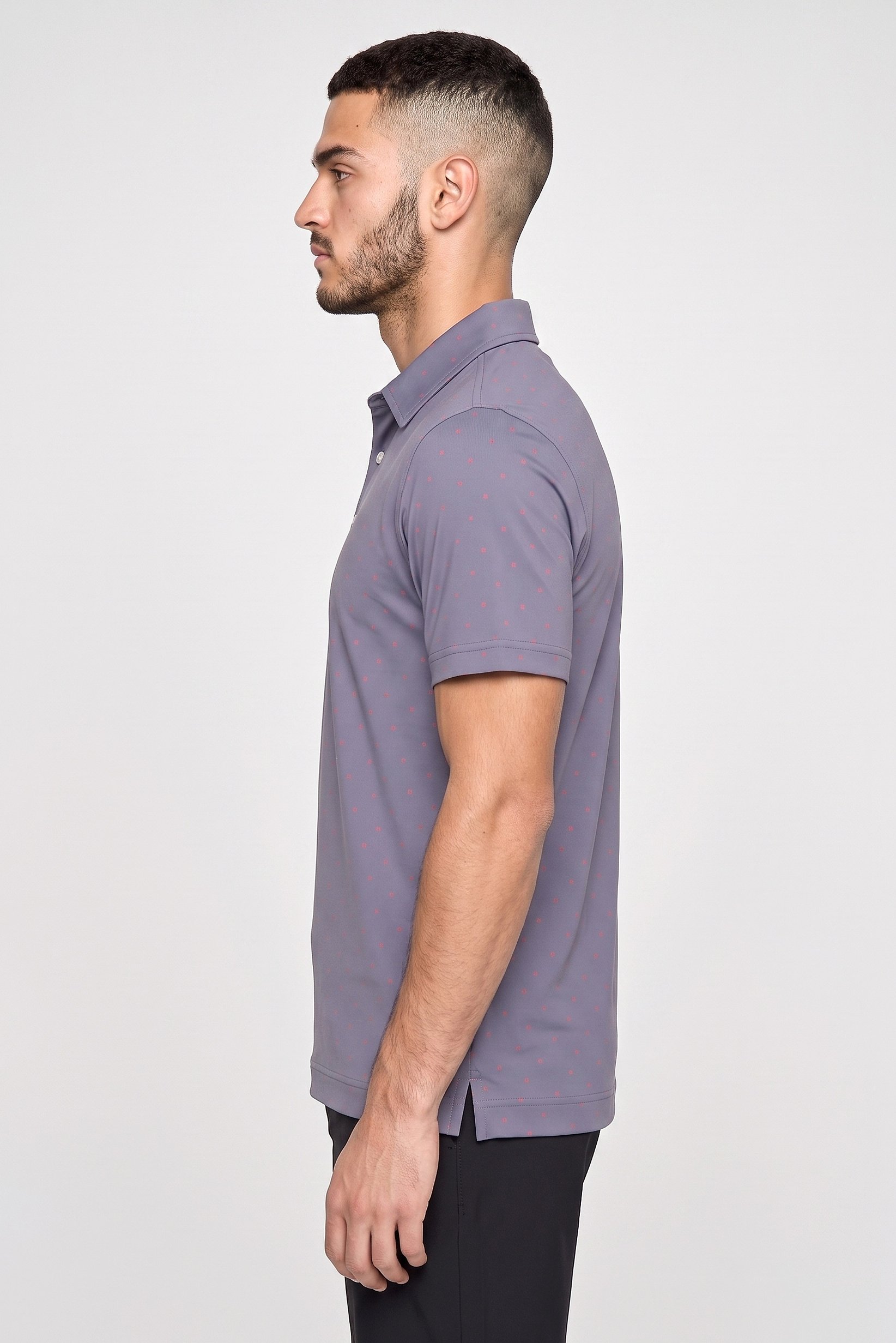 Men Athletic Fit Short Sleeve Golf Polo Shirt, Slate Grey