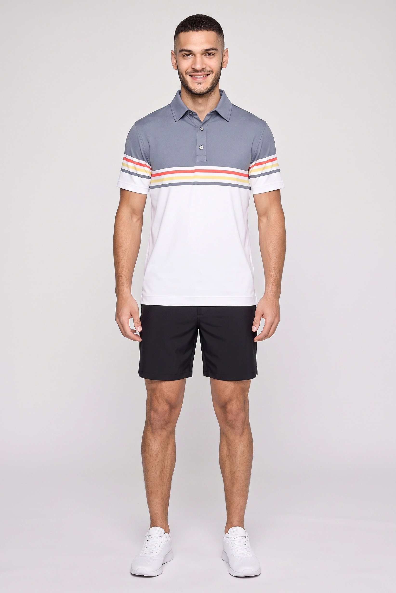 Men Athletic Fit Short Sleeve Golf Polo Shirt, Multicolor