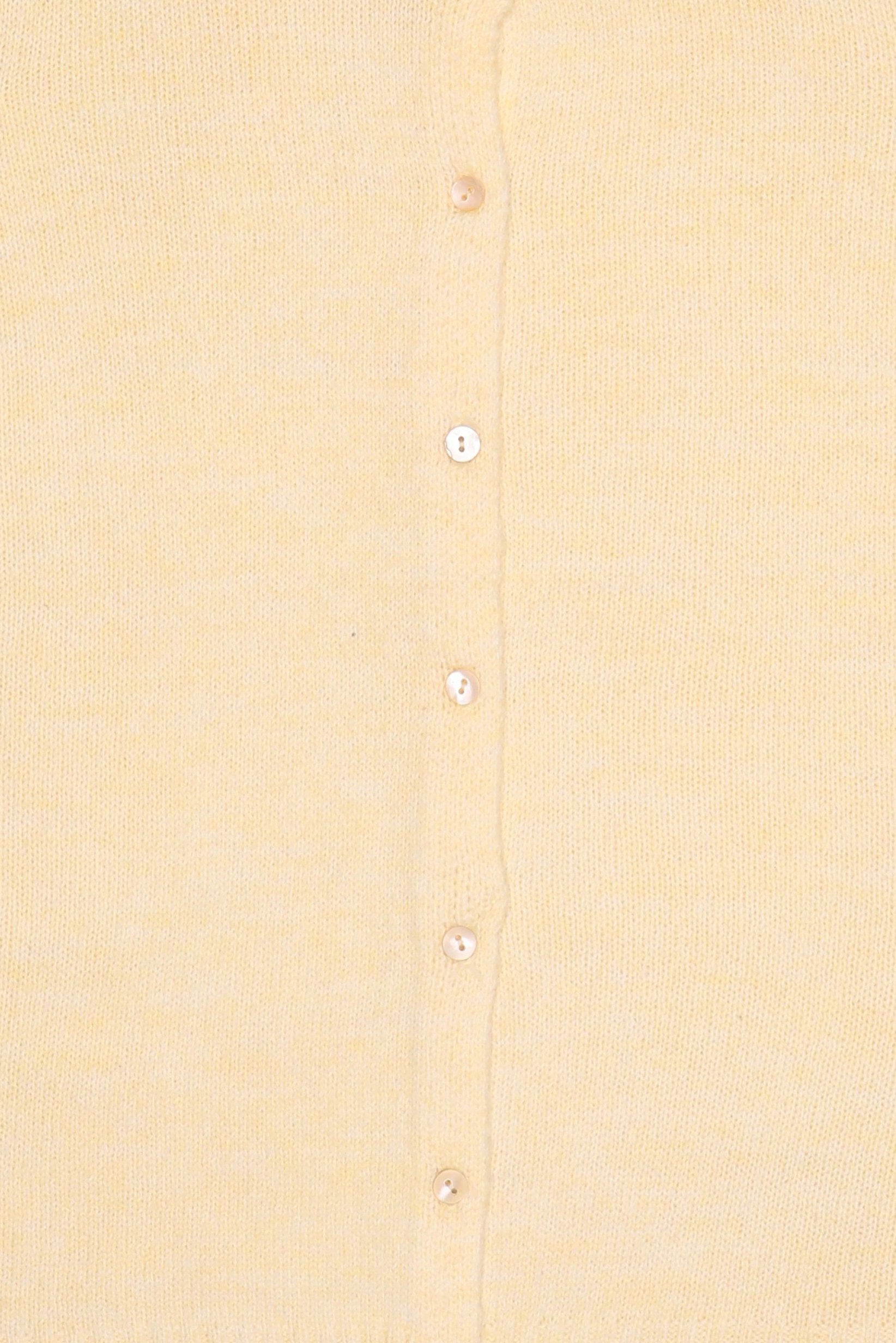 Women Crew Neck Short Sleeve Knitted Cardigan, Yellow
