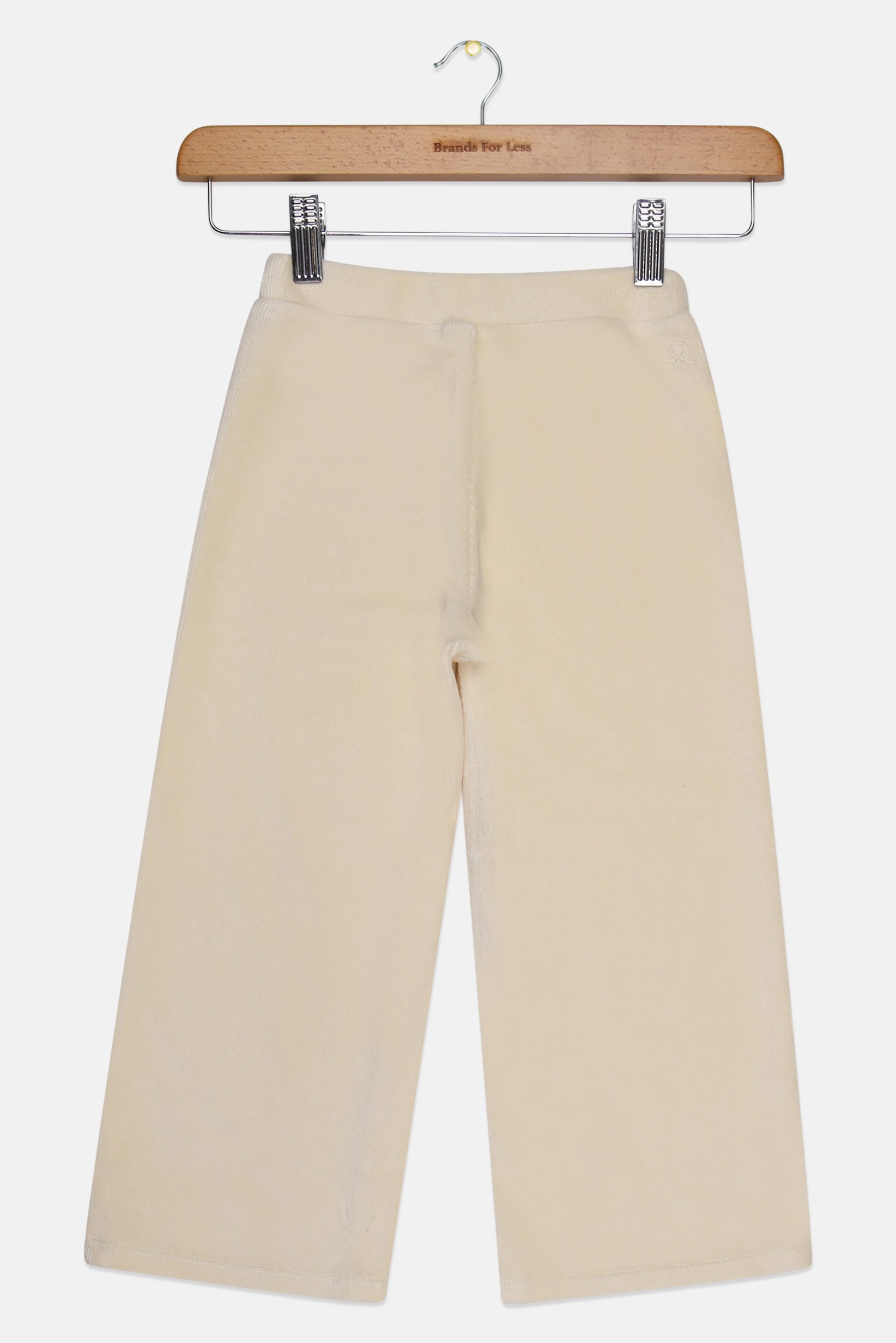 Toddlers Girl Textured Pants, Cream