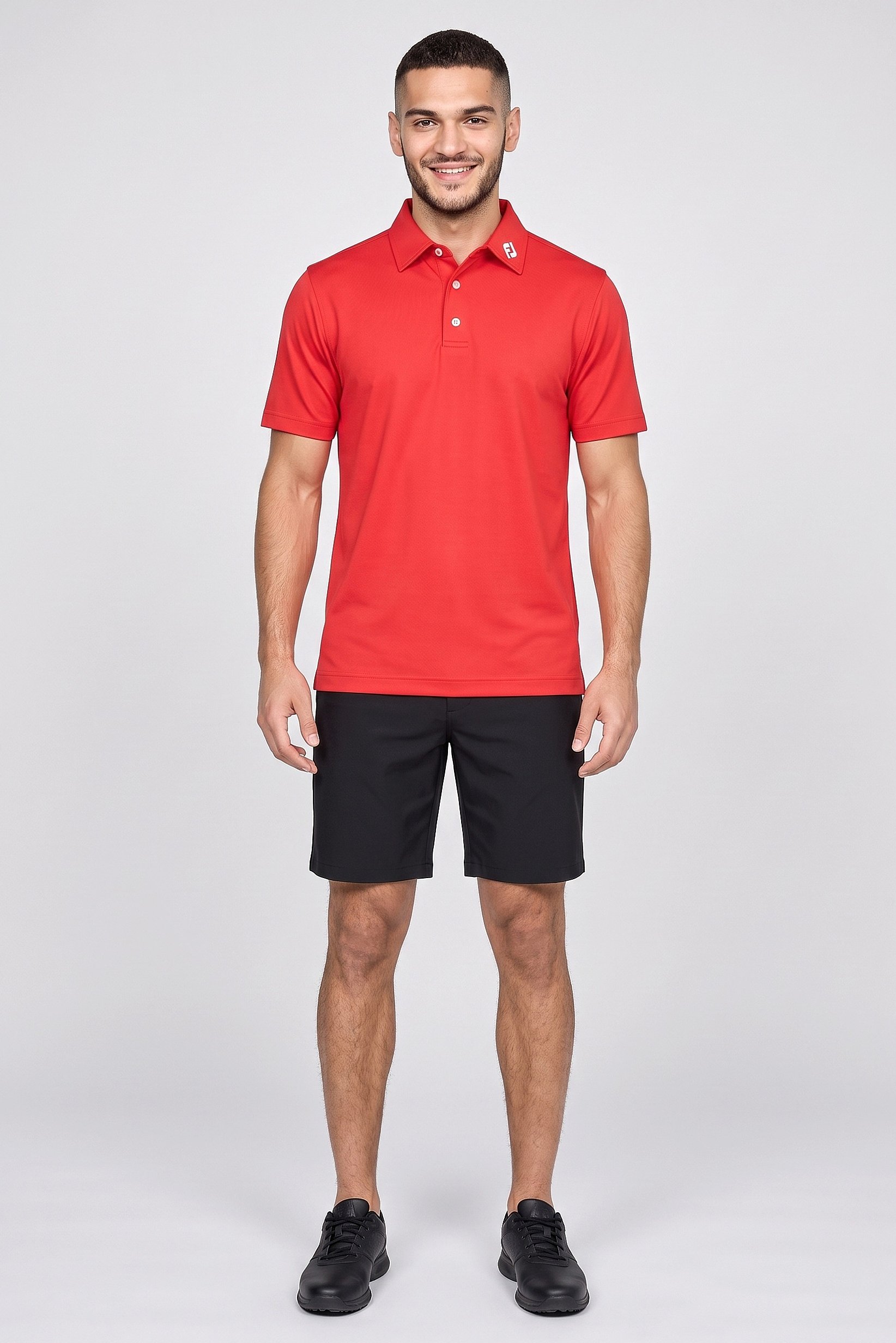 Men Athletic Fit Short Sleeve Golf Polo Shirt, Red