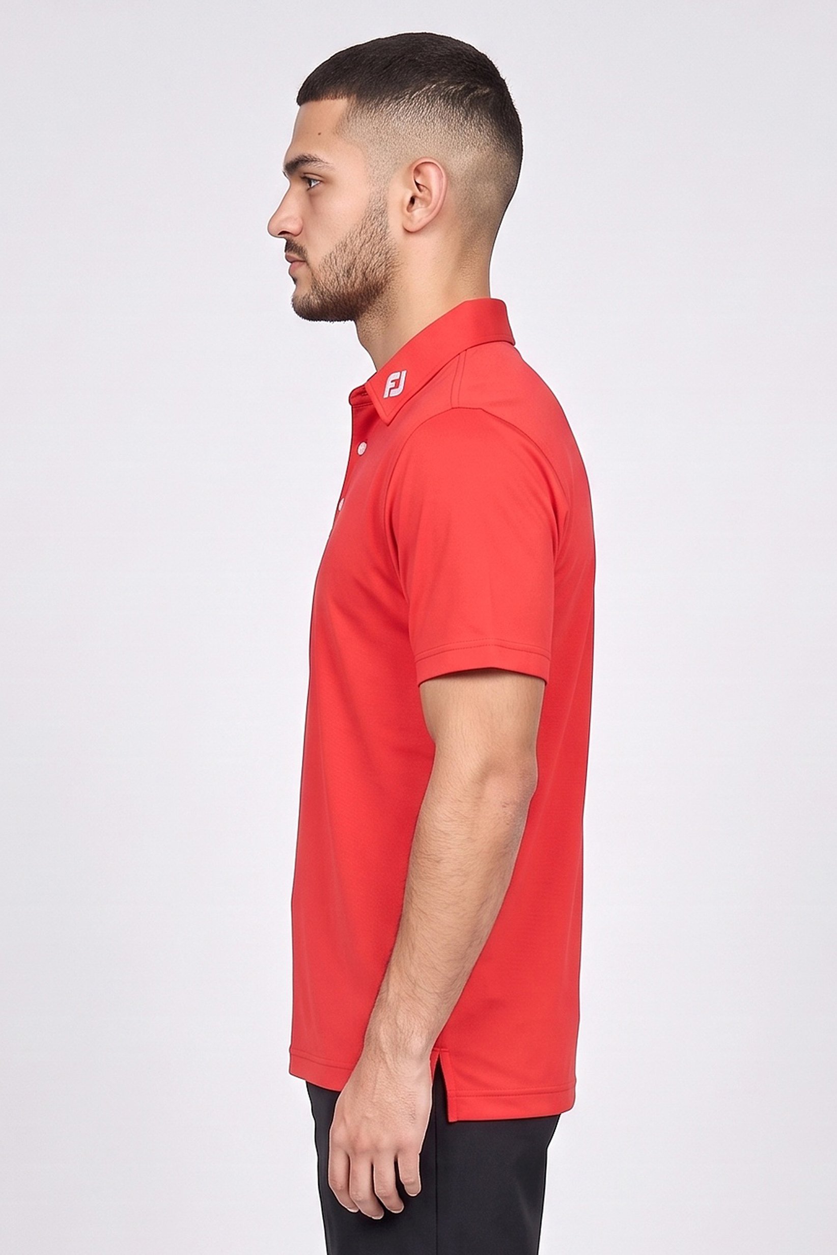 Men Athletic Fit Short Sleeve Golf Polo Shirt, Red