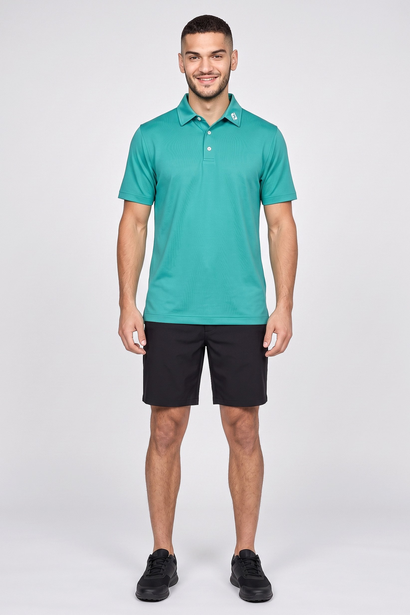 Men Athletic Fit Short Sleeve Golf Polo Shirt, Emerald