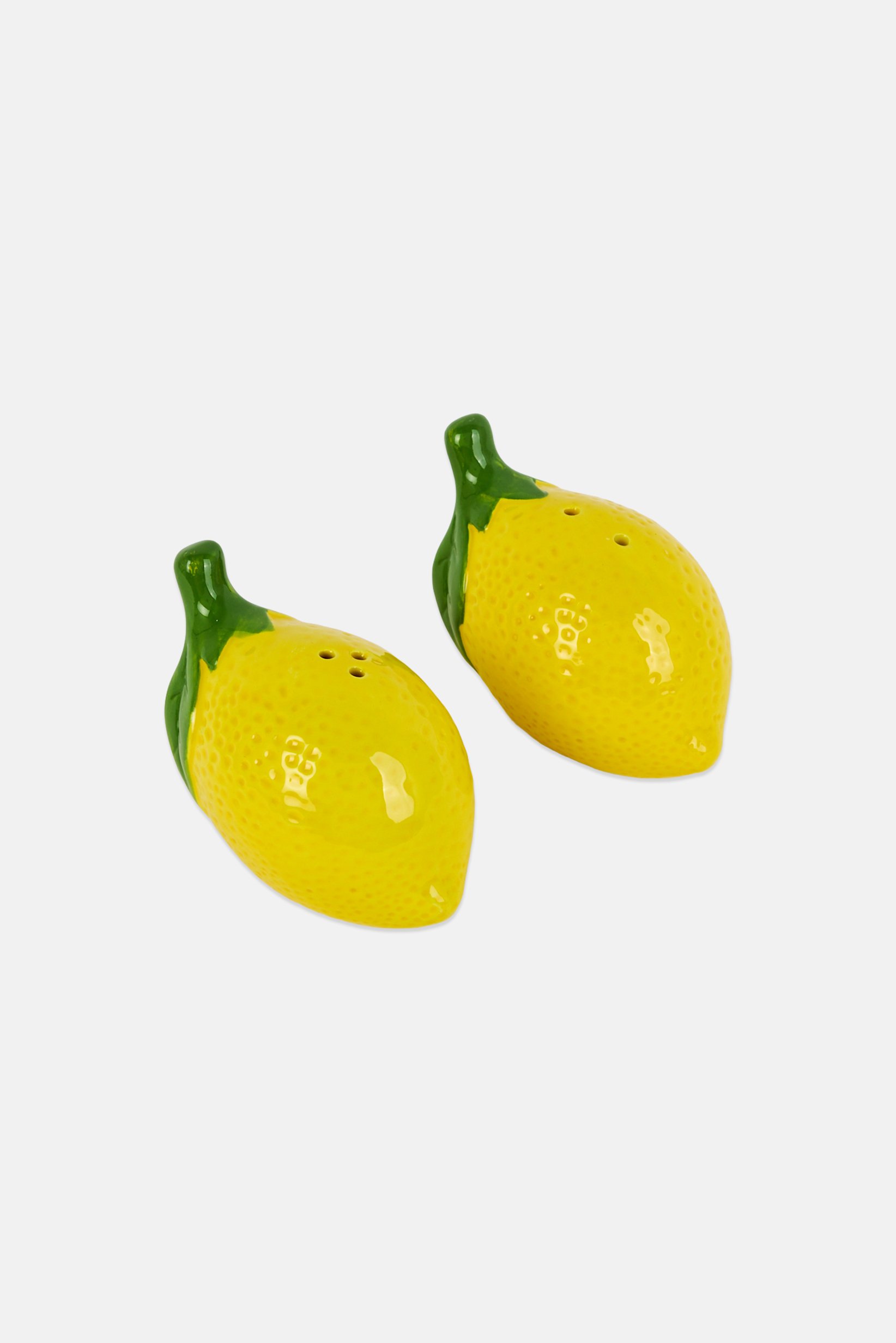 Lemon Ceramic Salt And Pepper Shakers, Yellow