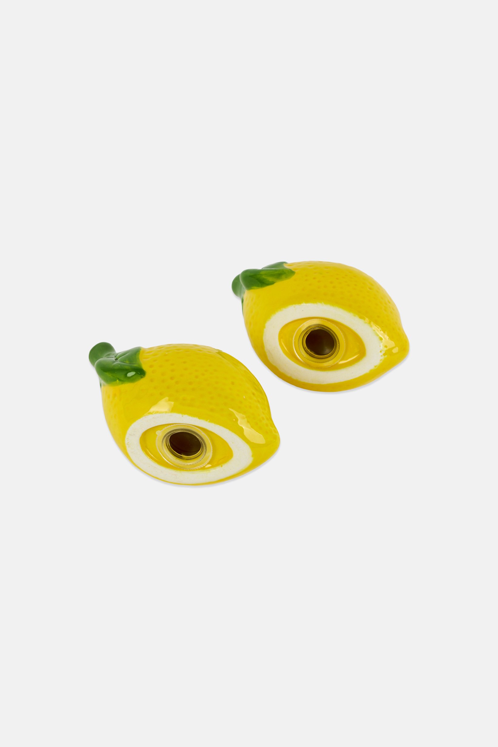 Lemon Ceramic Salt And Pepper Shakers, Yellow