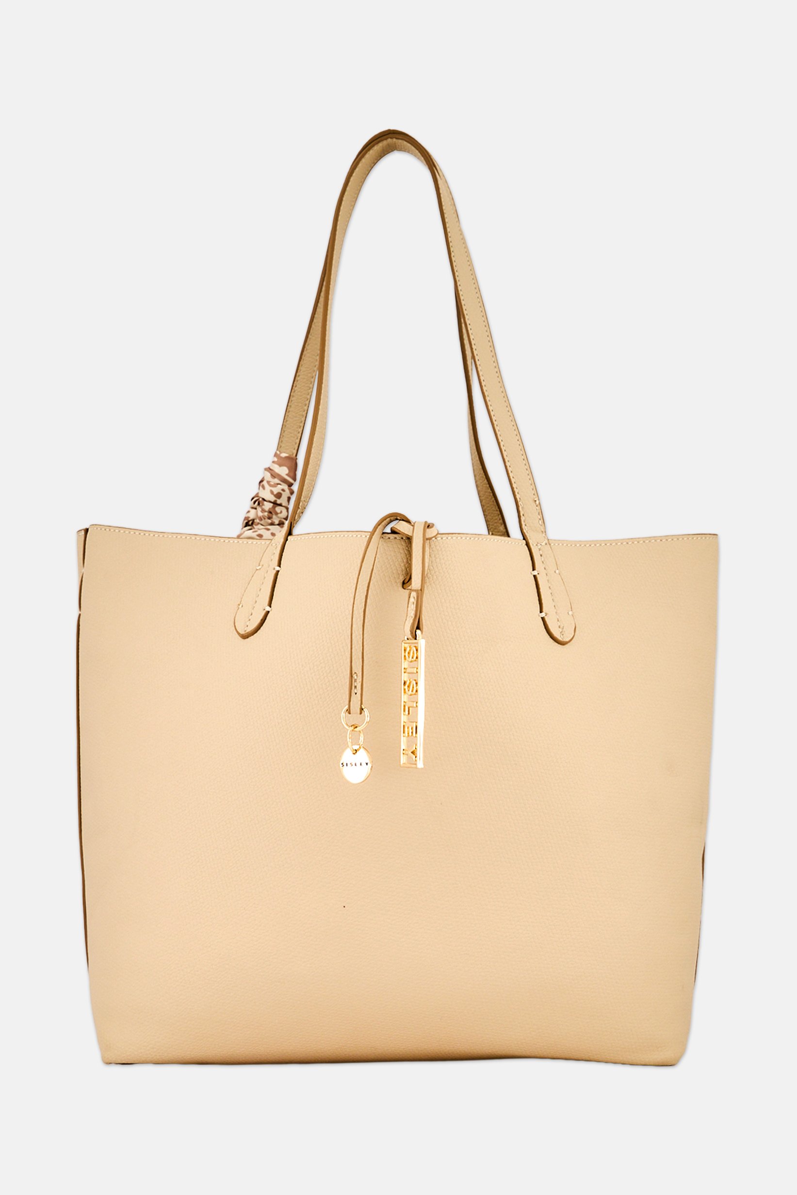 Women 2 Pieces Brand Logo Tote Bag Set, Beige