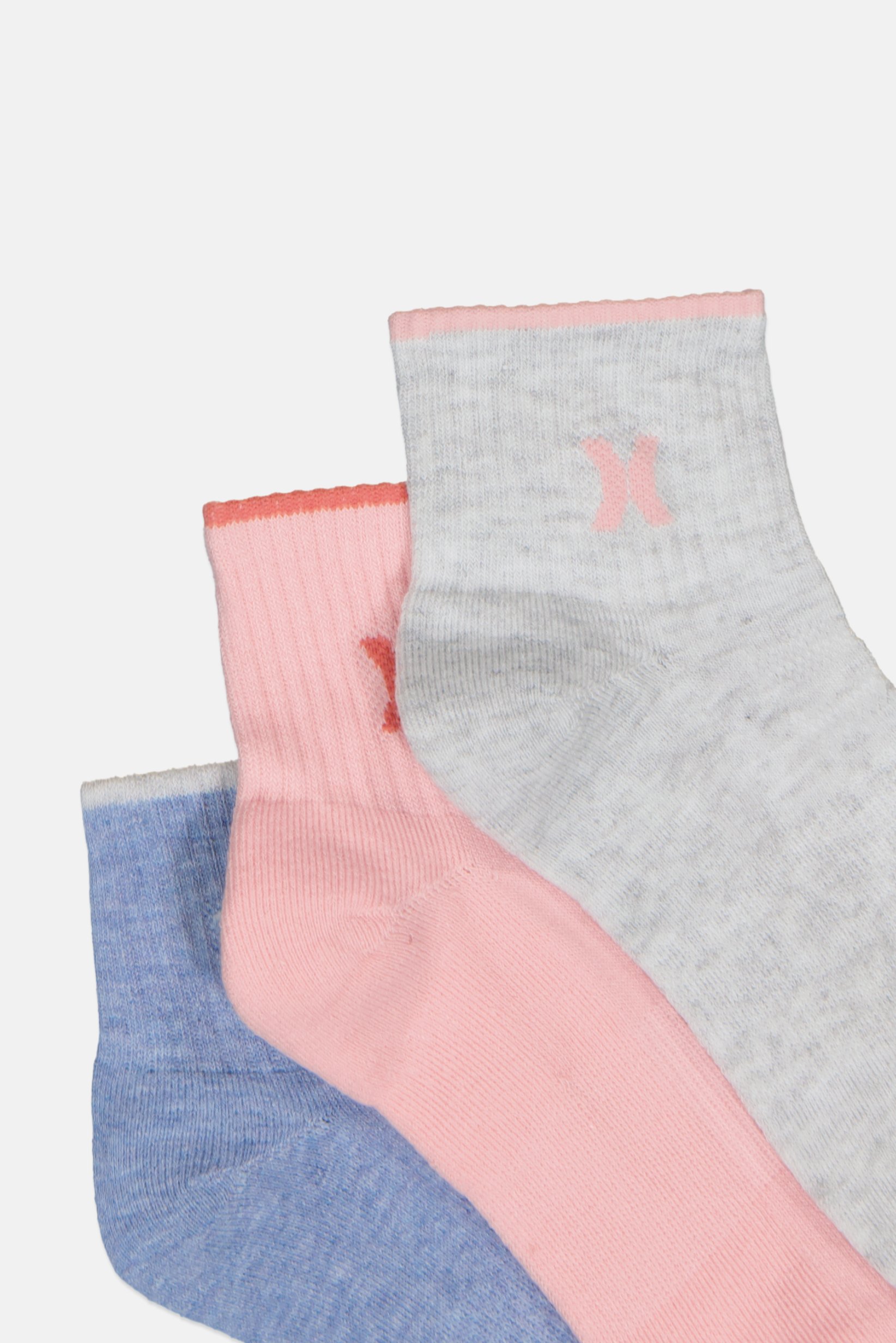 Women 6 Pairs Brand Logo Quarter Crew Socks, Multicolor