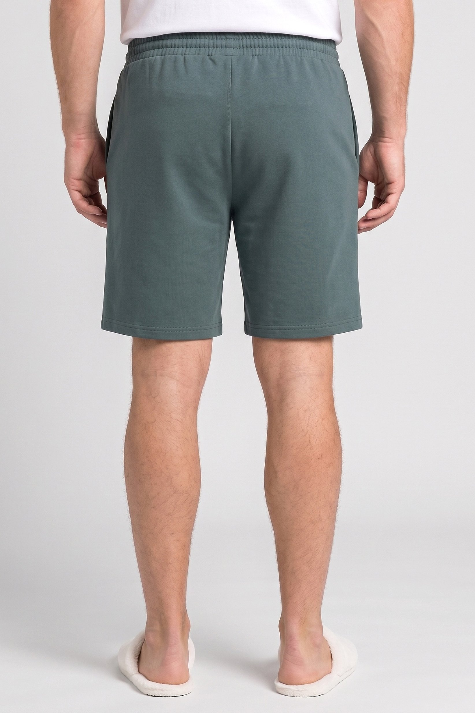 Men Brand Logo Pajama Shorts, Green