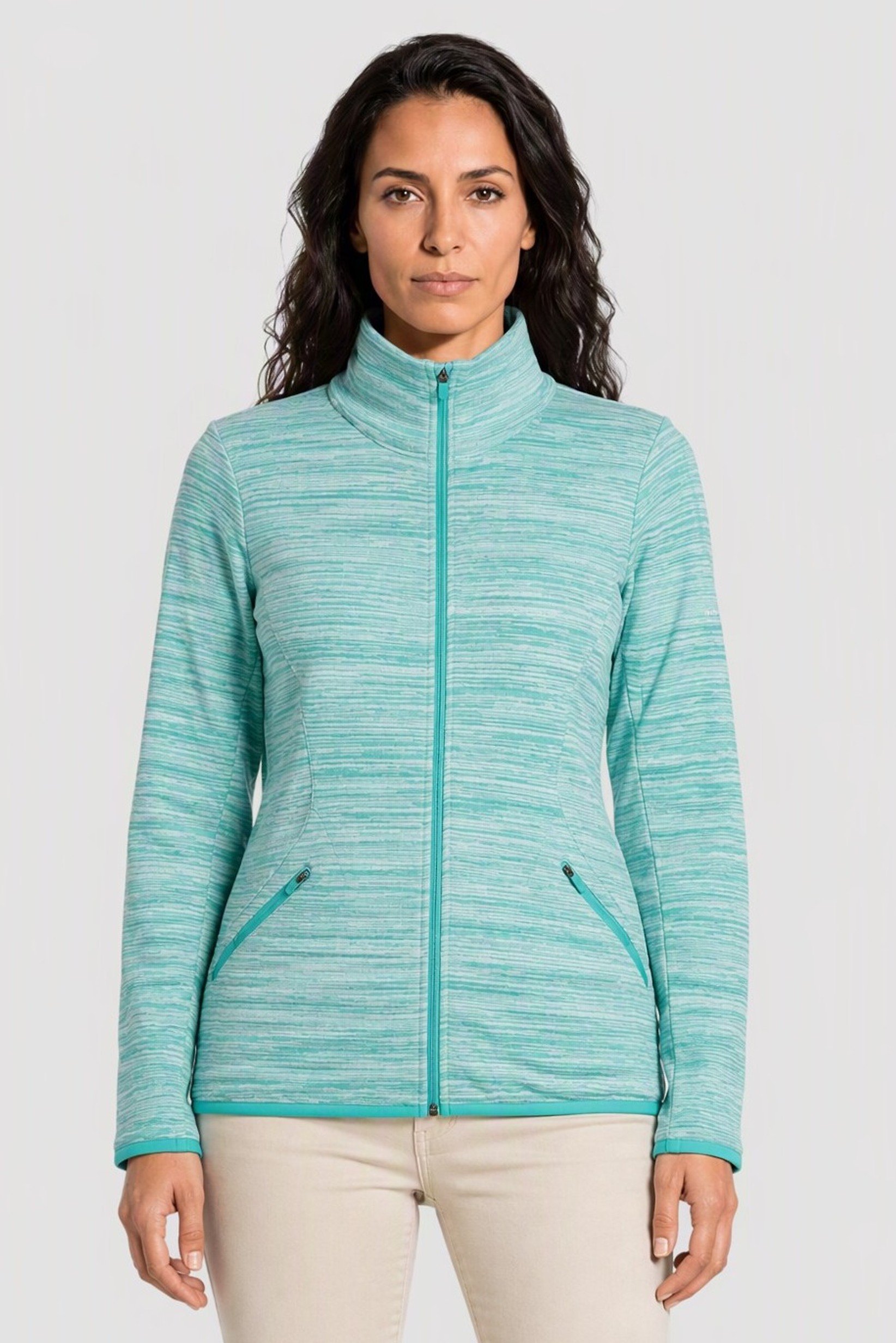 Women Heather Fleece Jacket, Multicolor
