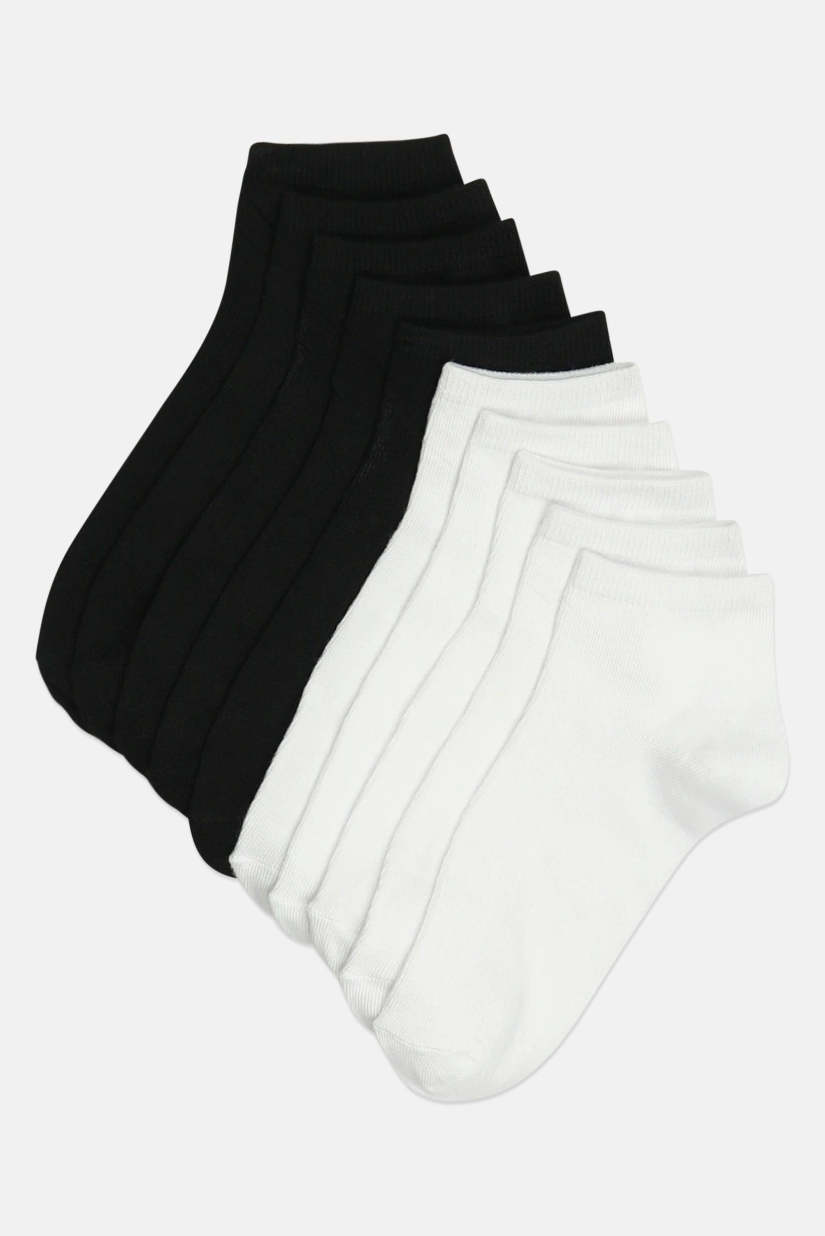 Women 10 Pairs Solid Quarter Socks, Multicolor