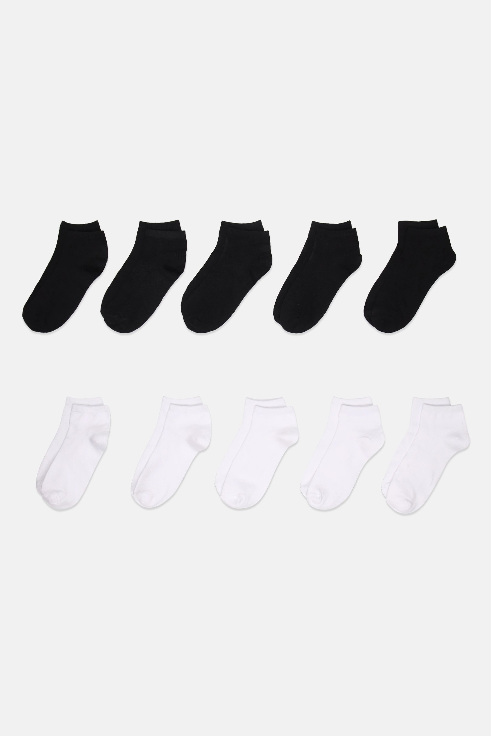 Women 10 Pairs Solid Quarter Socks, Multicolor