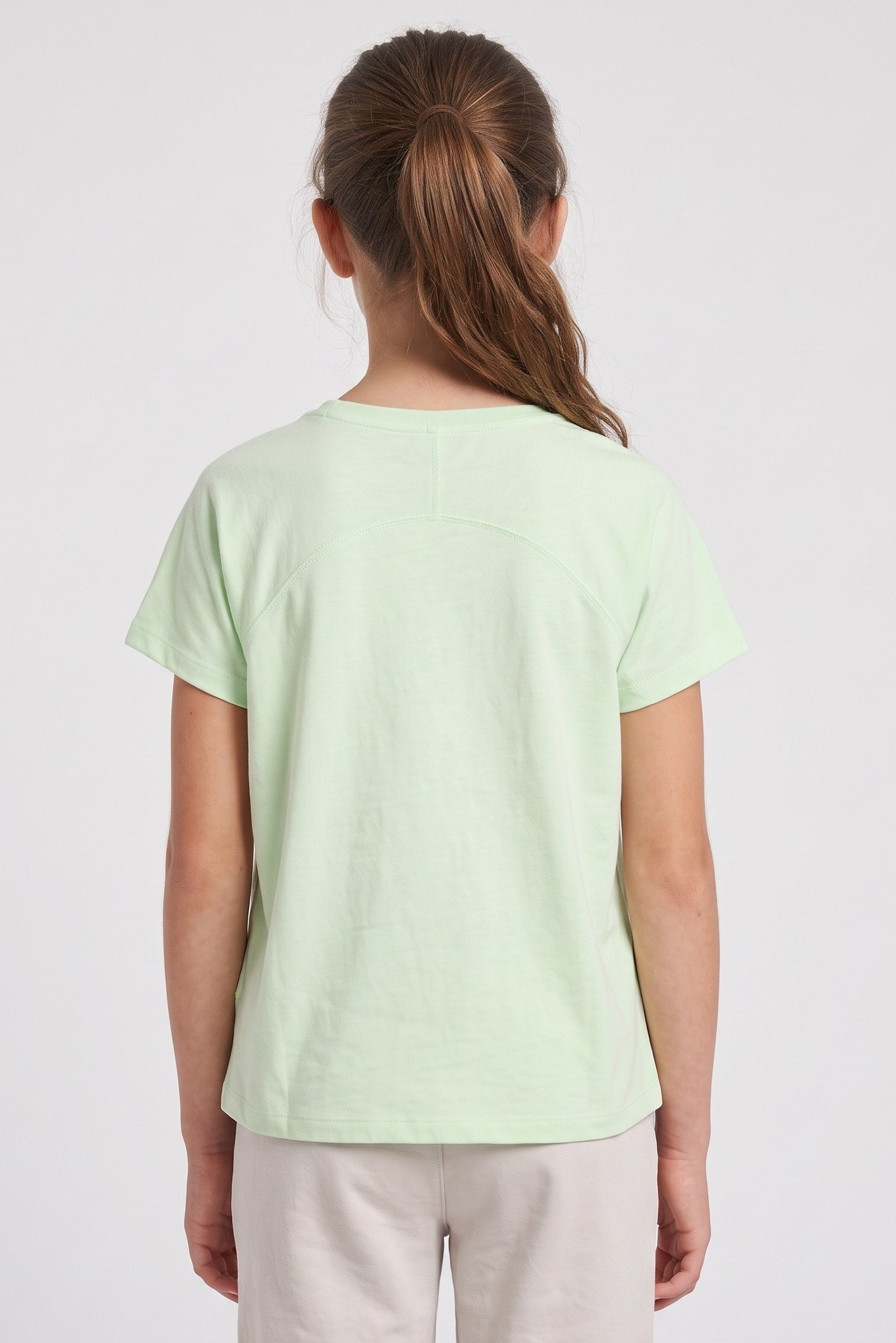 Dwayne Johnson Kids Girl Loose Fit Short Sleeve Top, Light Green