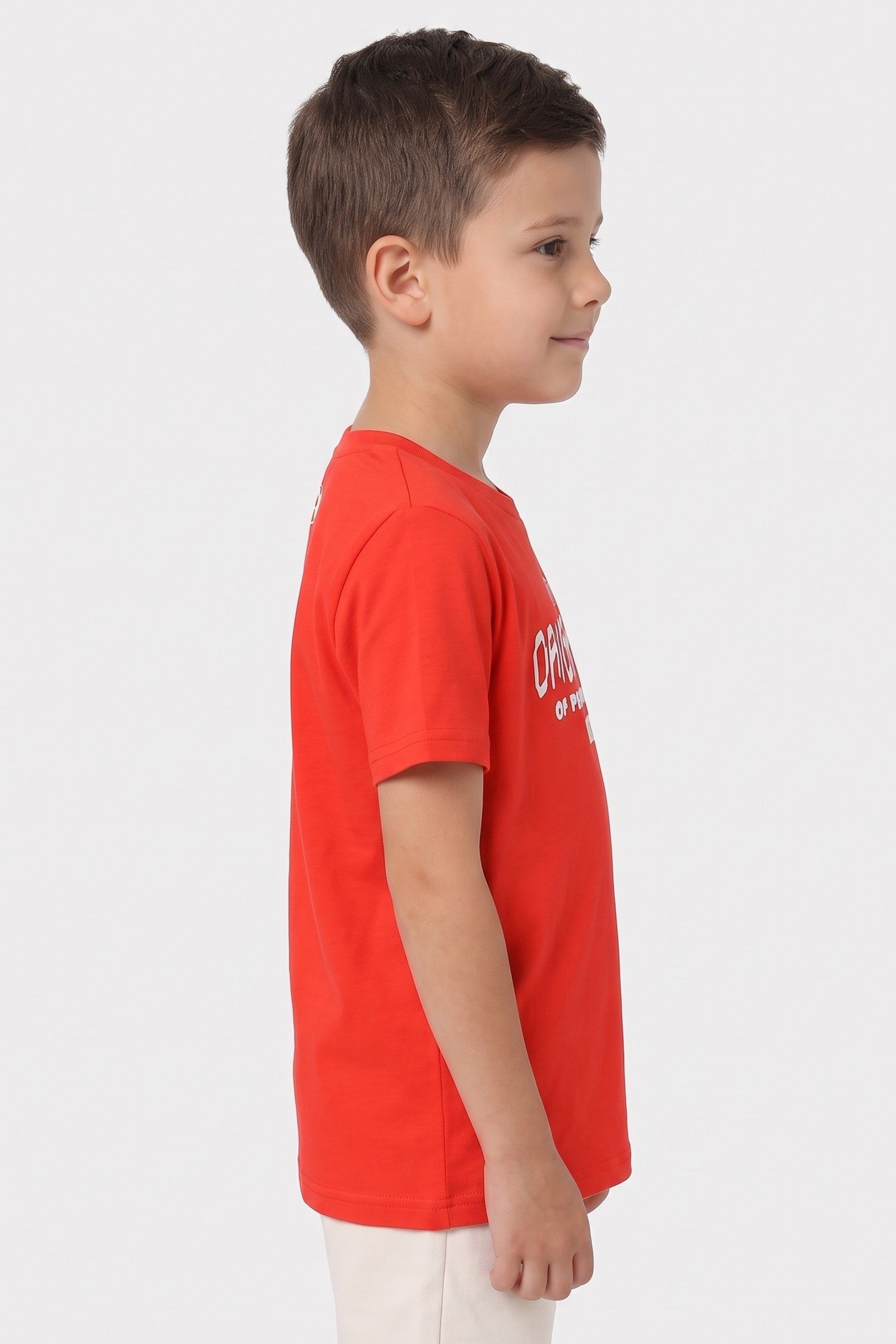 Kids Boy Loose Fit Short Sleeve Outdoor T-Shirt, Neon Orange
