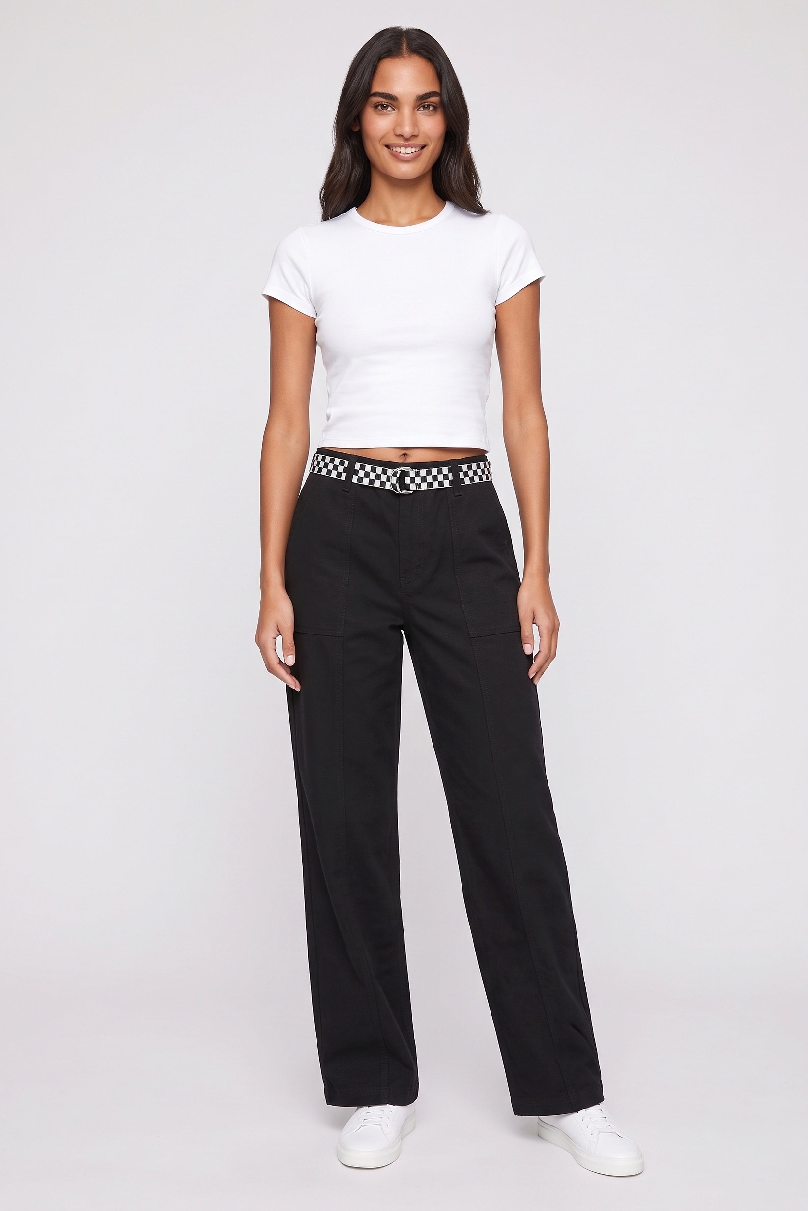 Women Regular Fit Solid Wide Leg Pants, Black