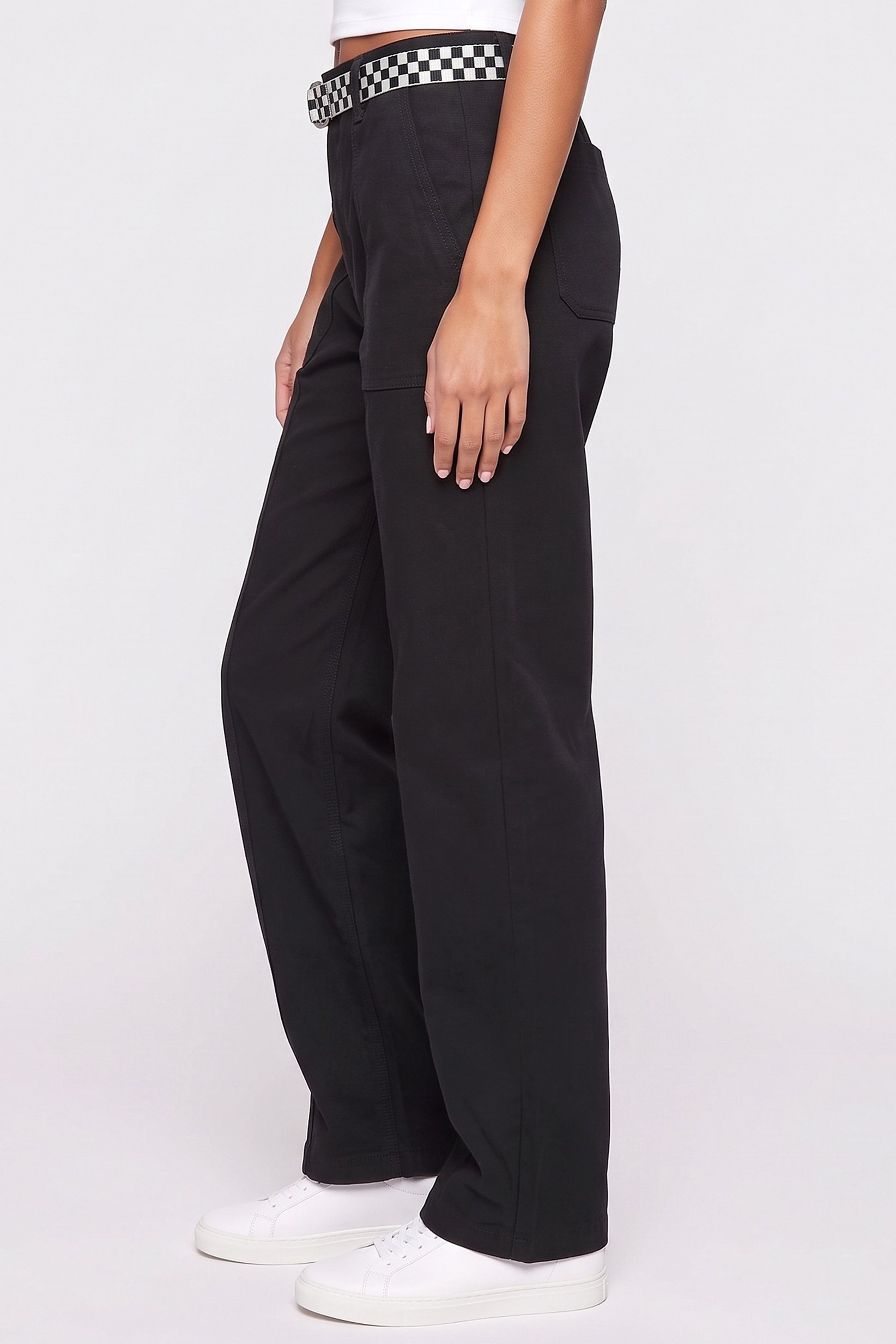 Women Regular Fit Solid Wide Leg Pants, Black