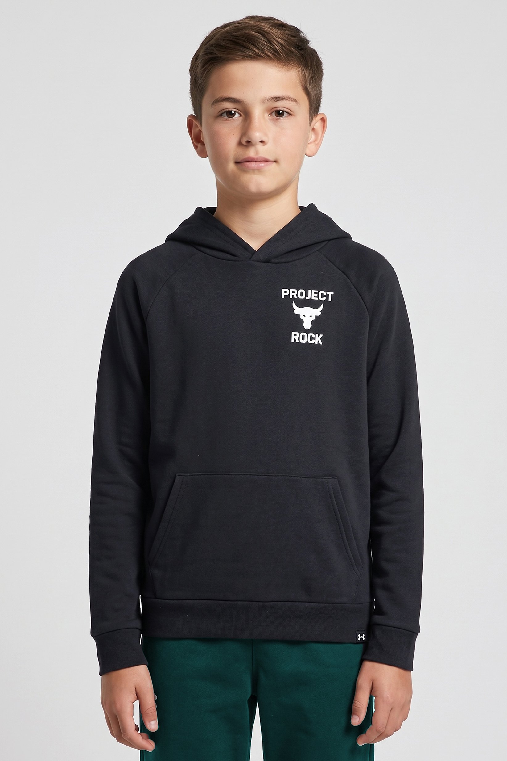 Kids Boy Loose Fit Long Sleeve Training Jacket, Black