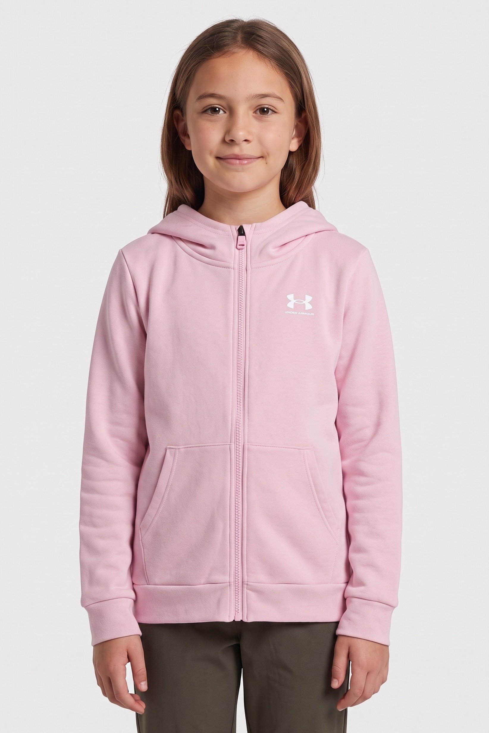 Kids Girl Loose Fit Long Sleeve Outdoor Hoodie, Pink
