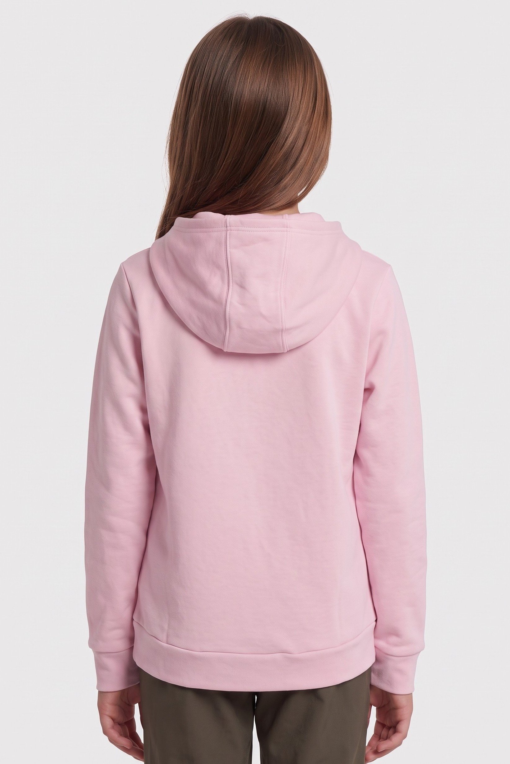 Kids Girl Loose Fit Long Sleeve Outdoor Hoodie, Pink