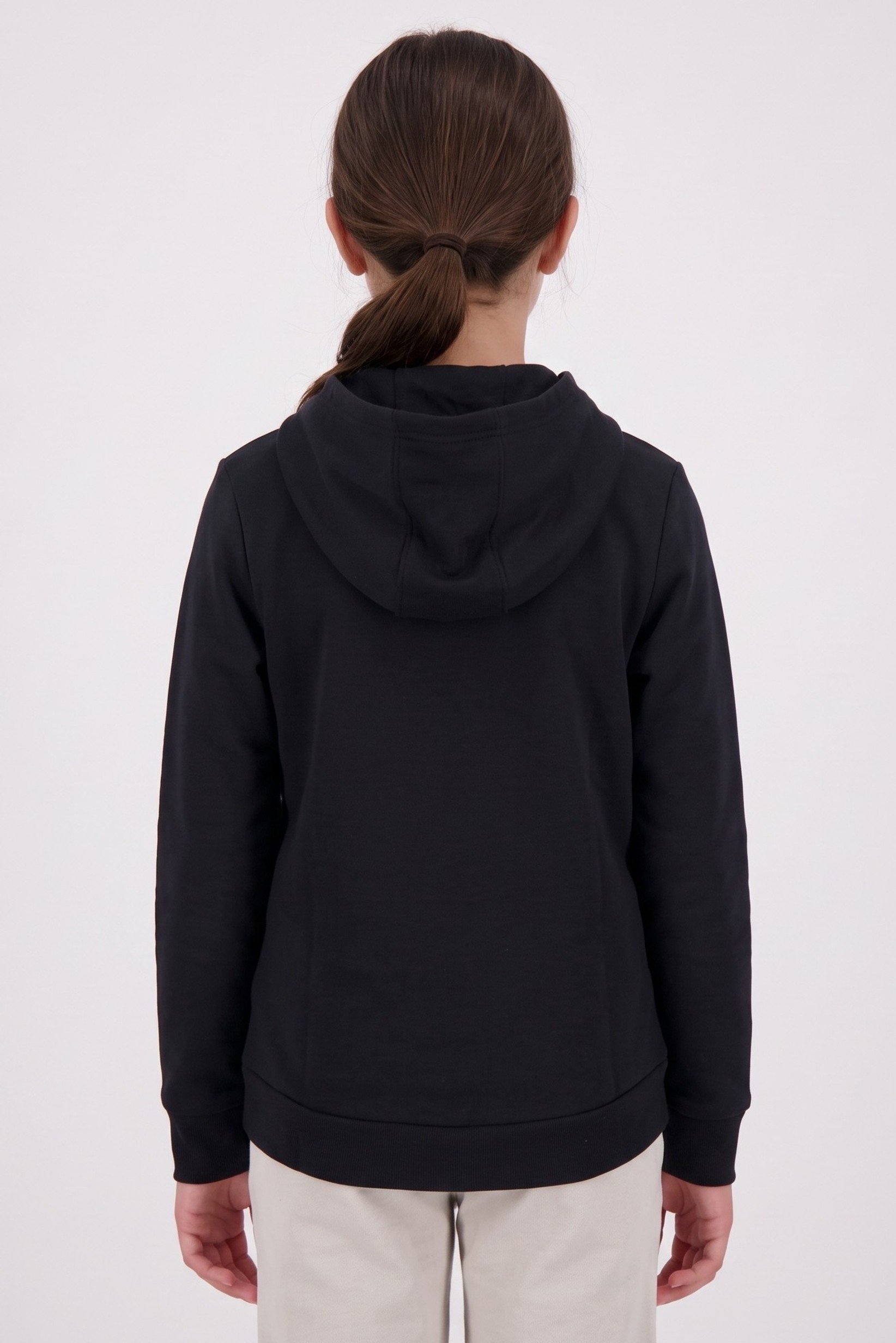 Kids Girl Loose Fit Long Sleeve Outdoor Hoodie, Black